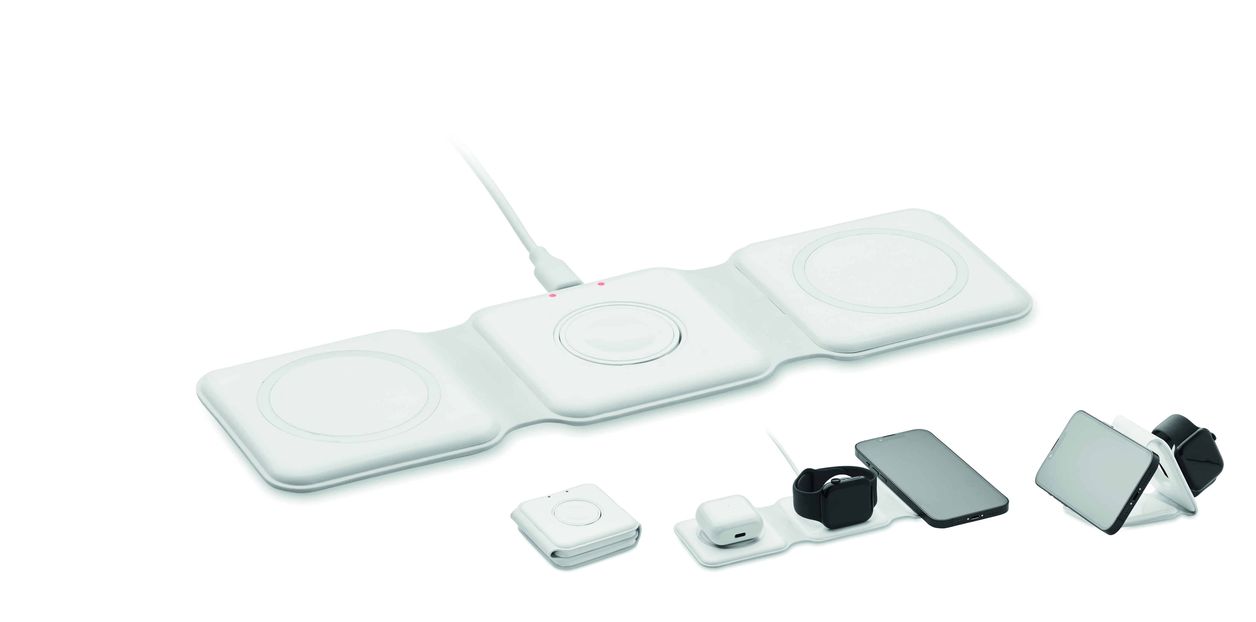 Station de charge pliable 3 en 1 sans fil en ABS
