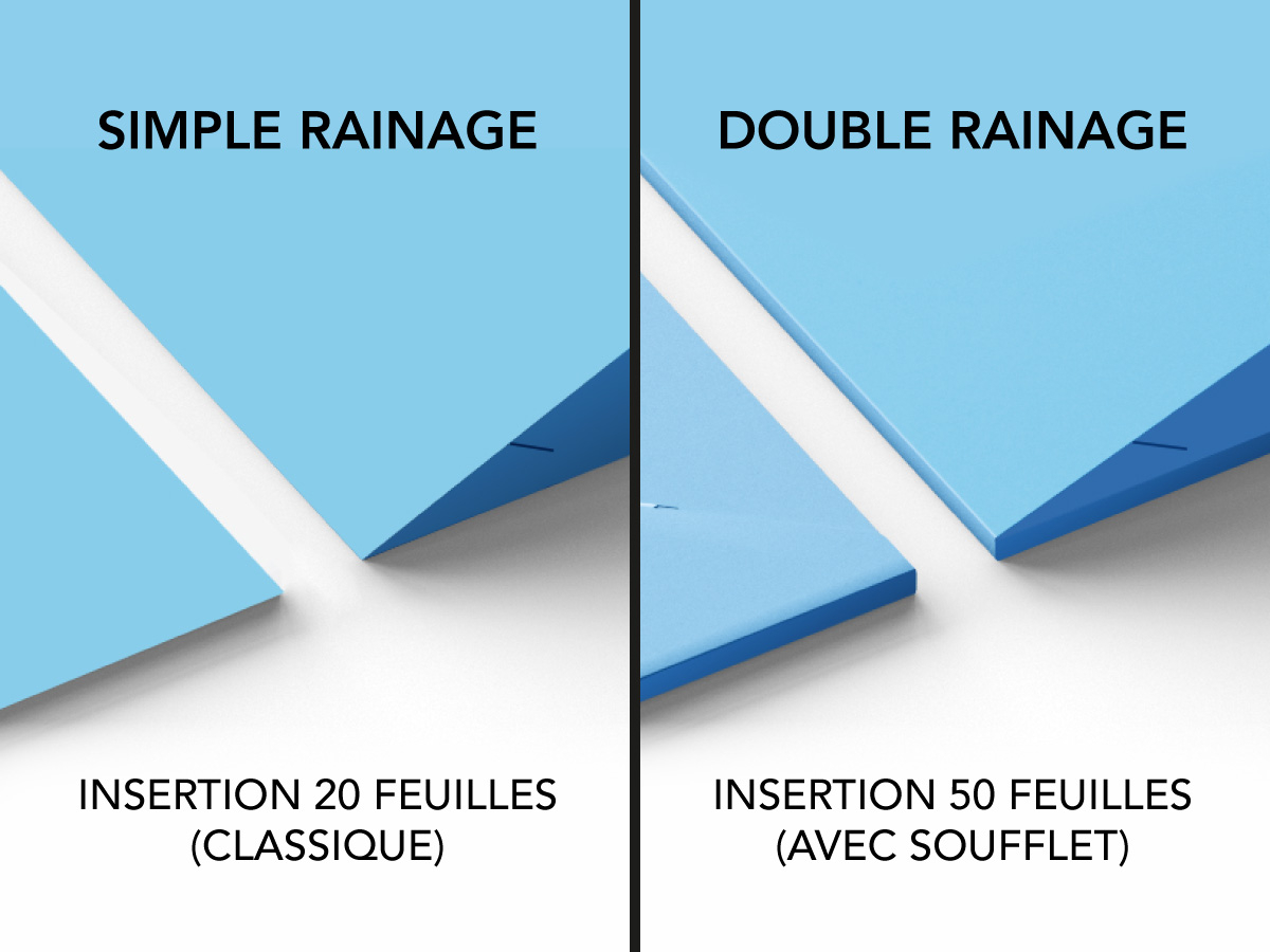 Pochette à rabat double rainage pelliculage mat - Impression & Imprimerie  en ligne