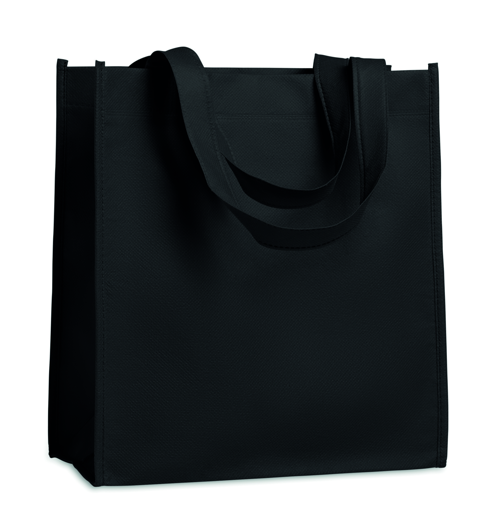 Sac shopping non tissé 80 g/m² soufflet anses courtes