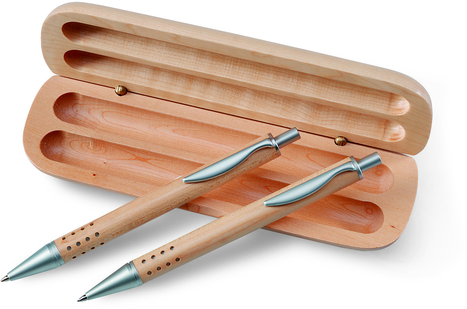 Ensemble stylo et porte-mine en coffret bois