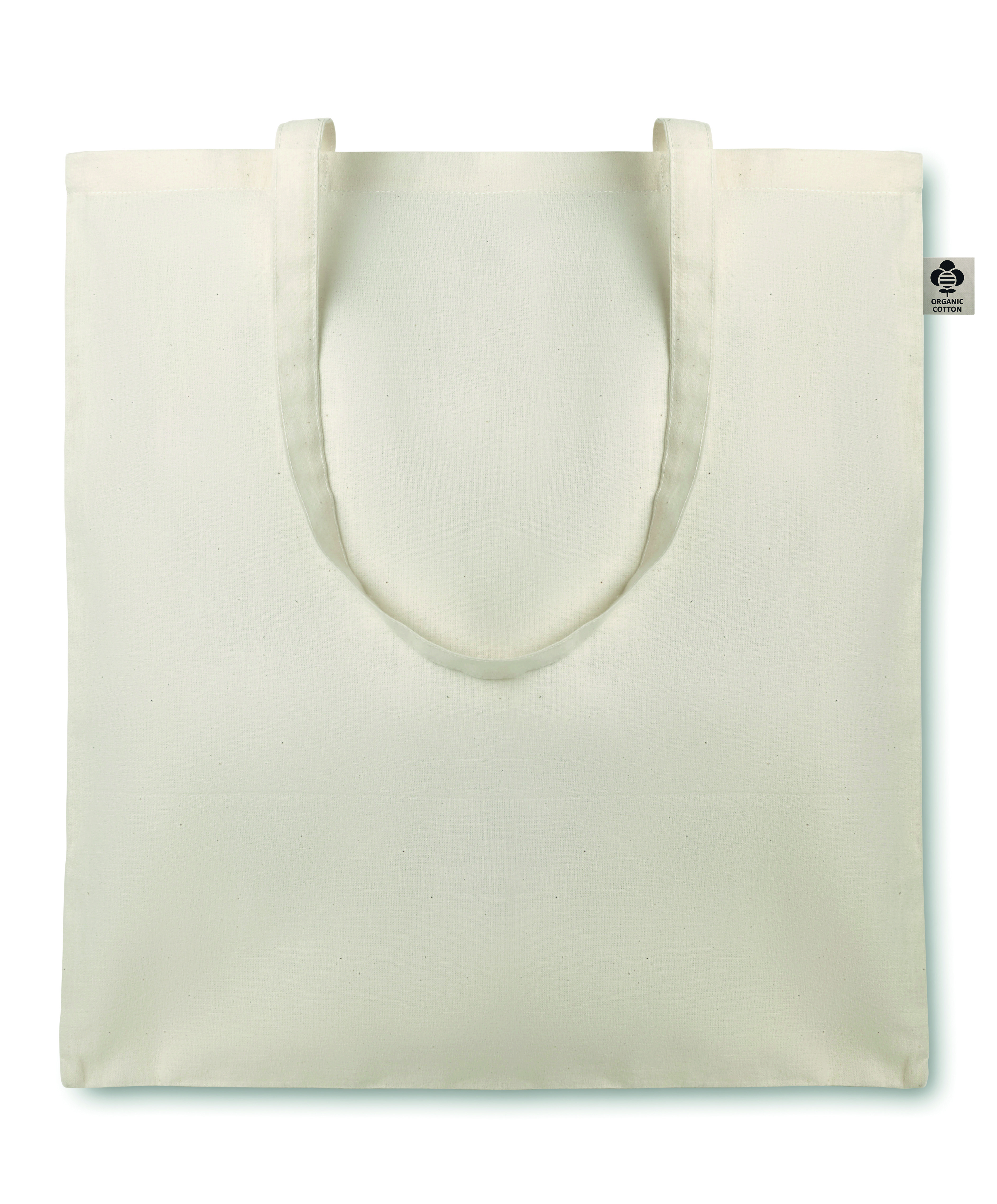 Sac shopping en coton bio 105 g/m² à anses longues