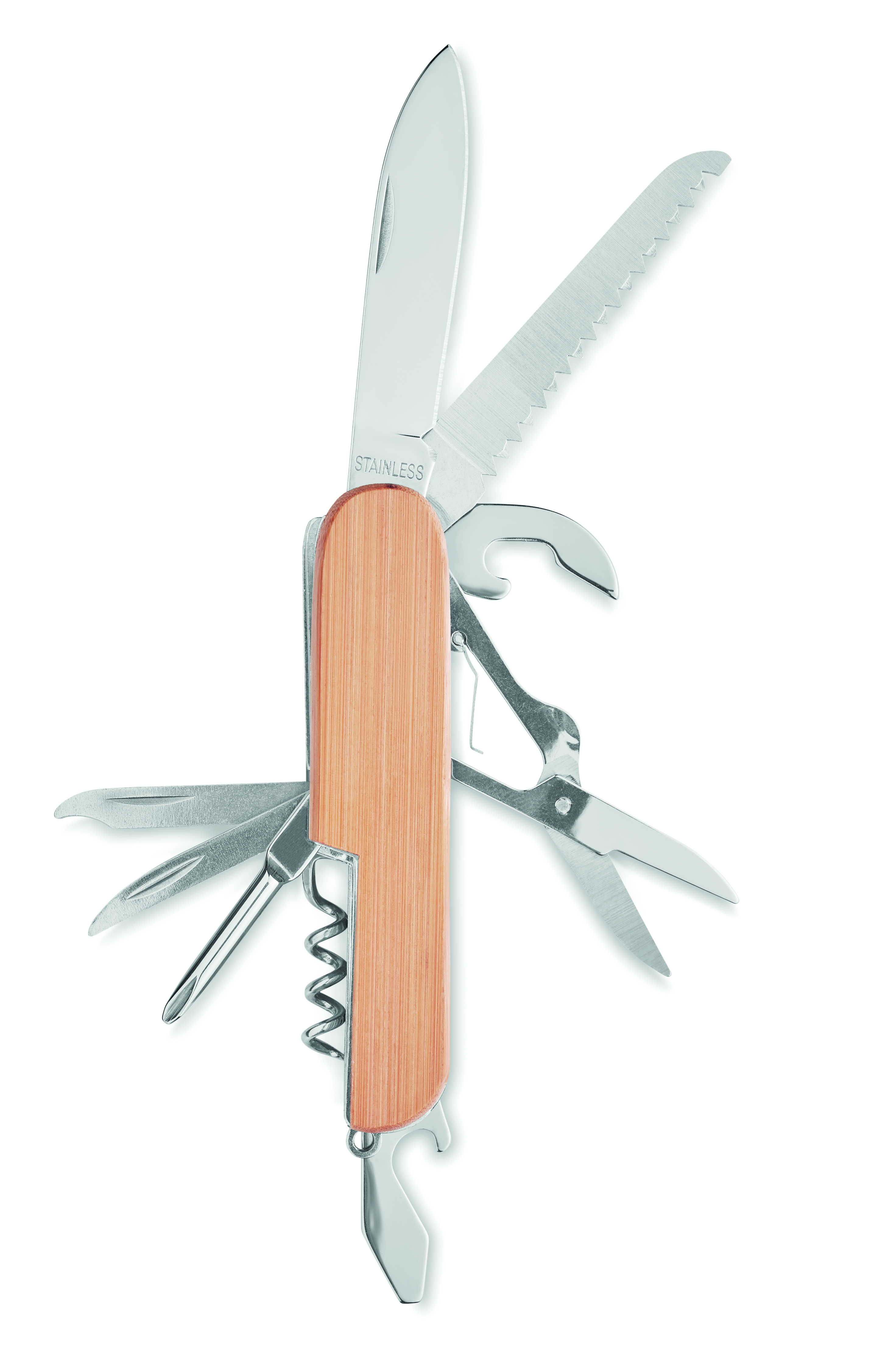 Couteau multifonctions de poche en bambou