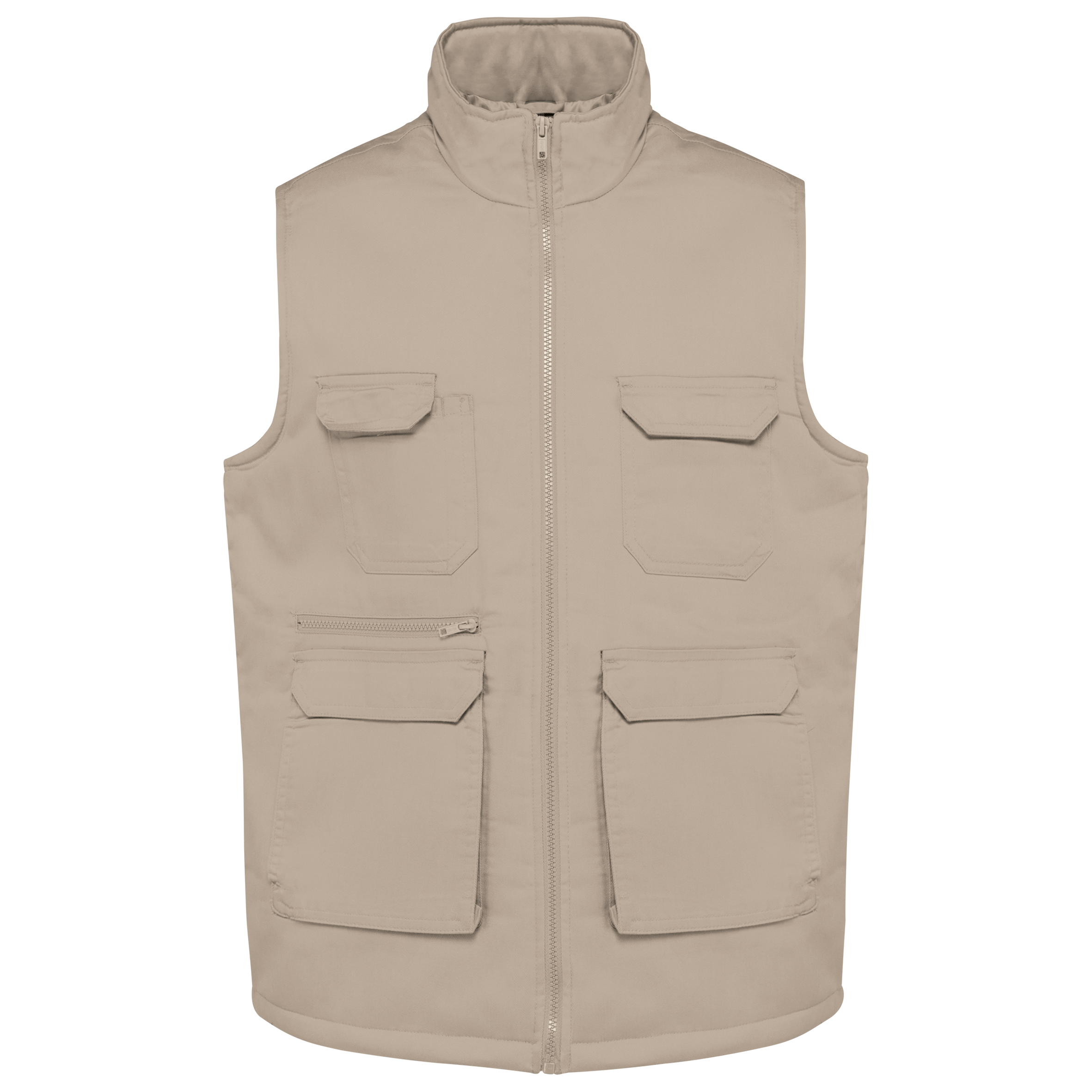 Gilet polycoton multipoches rembourré en polyester/coton - Unisexe