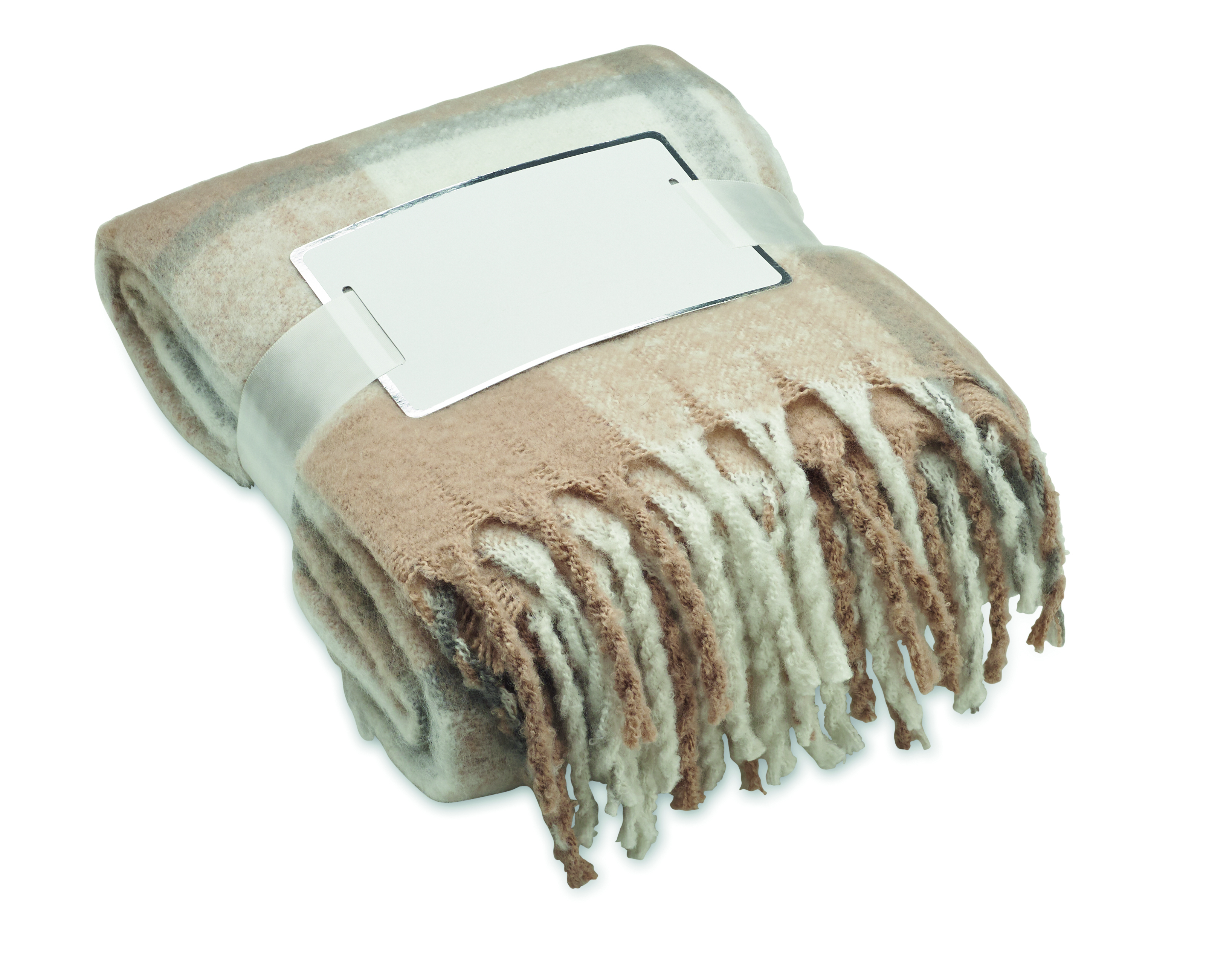 Couverture en polyester effet mohair à carreaux