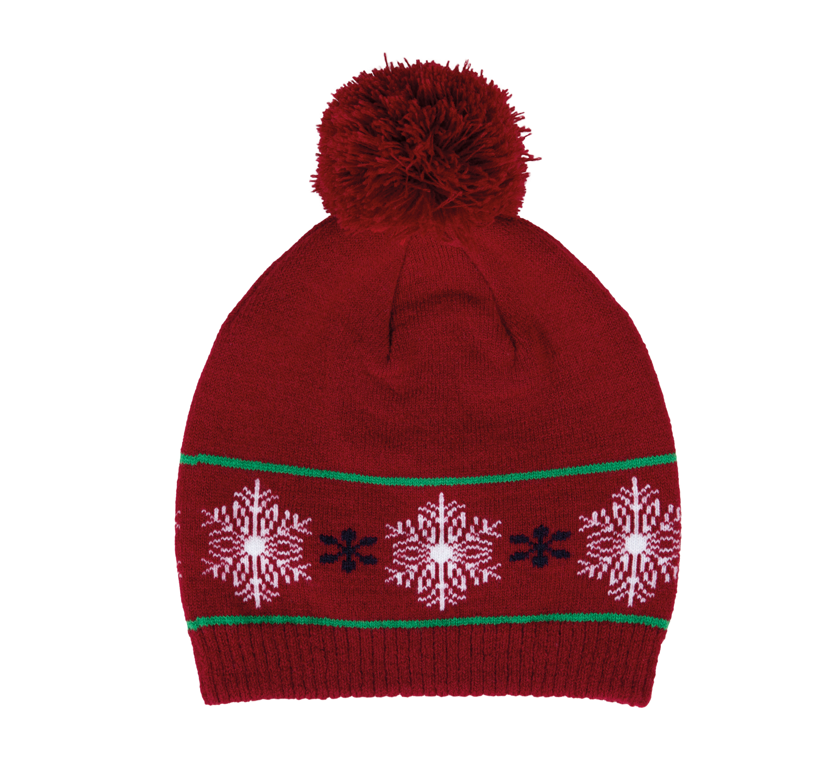 Bonnet motifs de Noël en acrylique/élasthanne