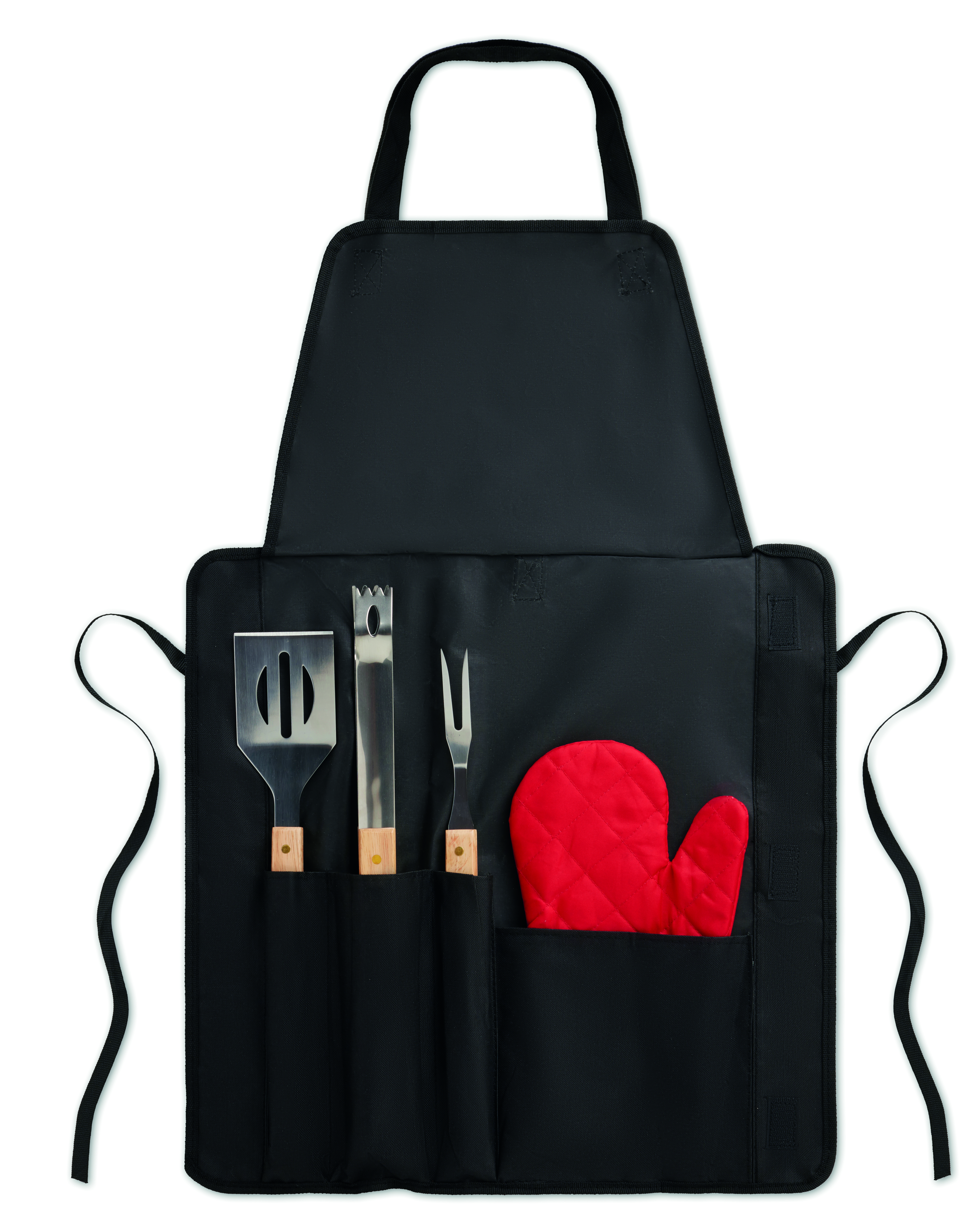Tablier barbecue 600D avec gant et 3 outils