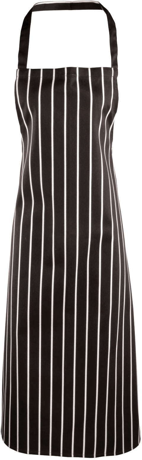 Tablier à bavette rayé en coton