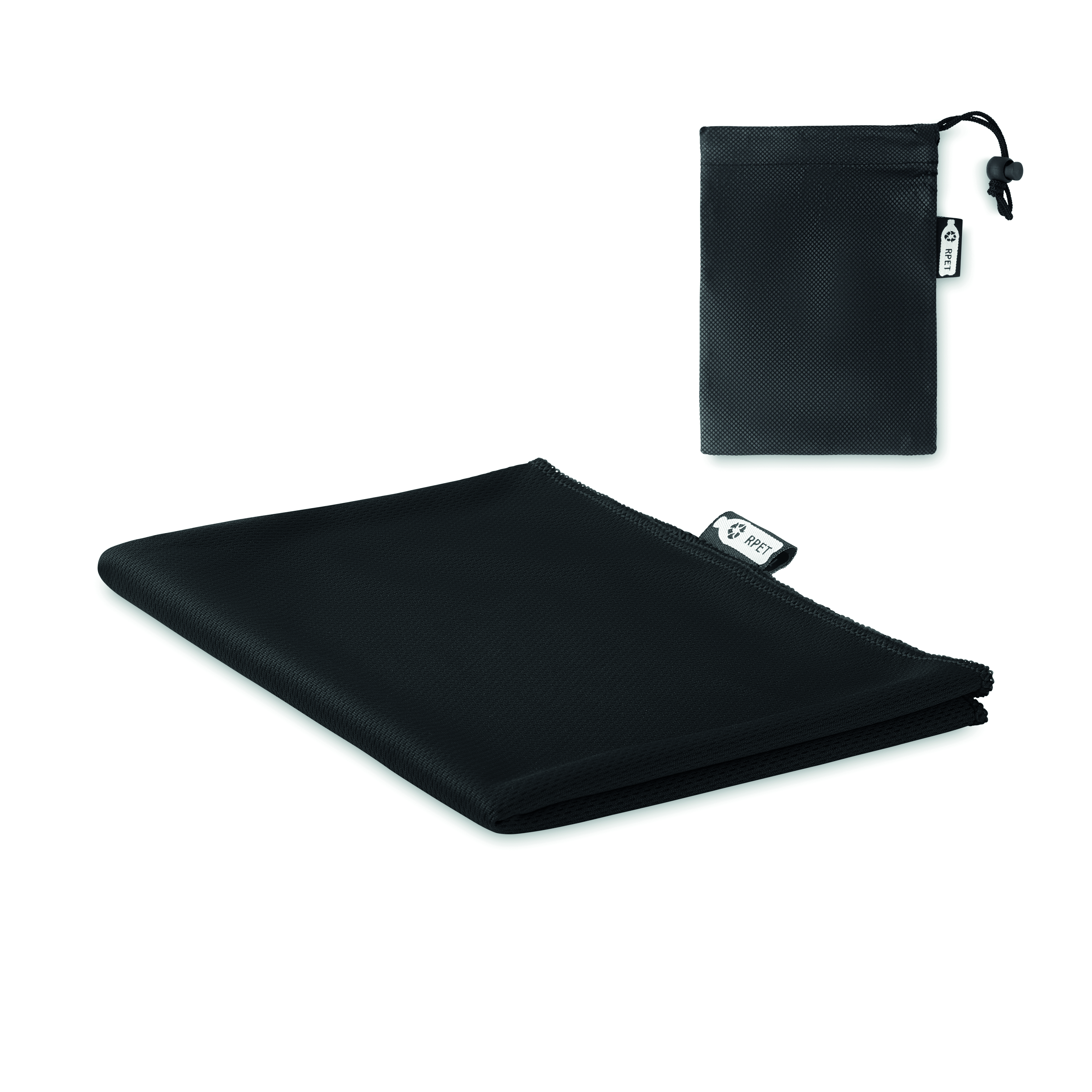 Haute absorption serviette de sport en RPET avec sac en filet
