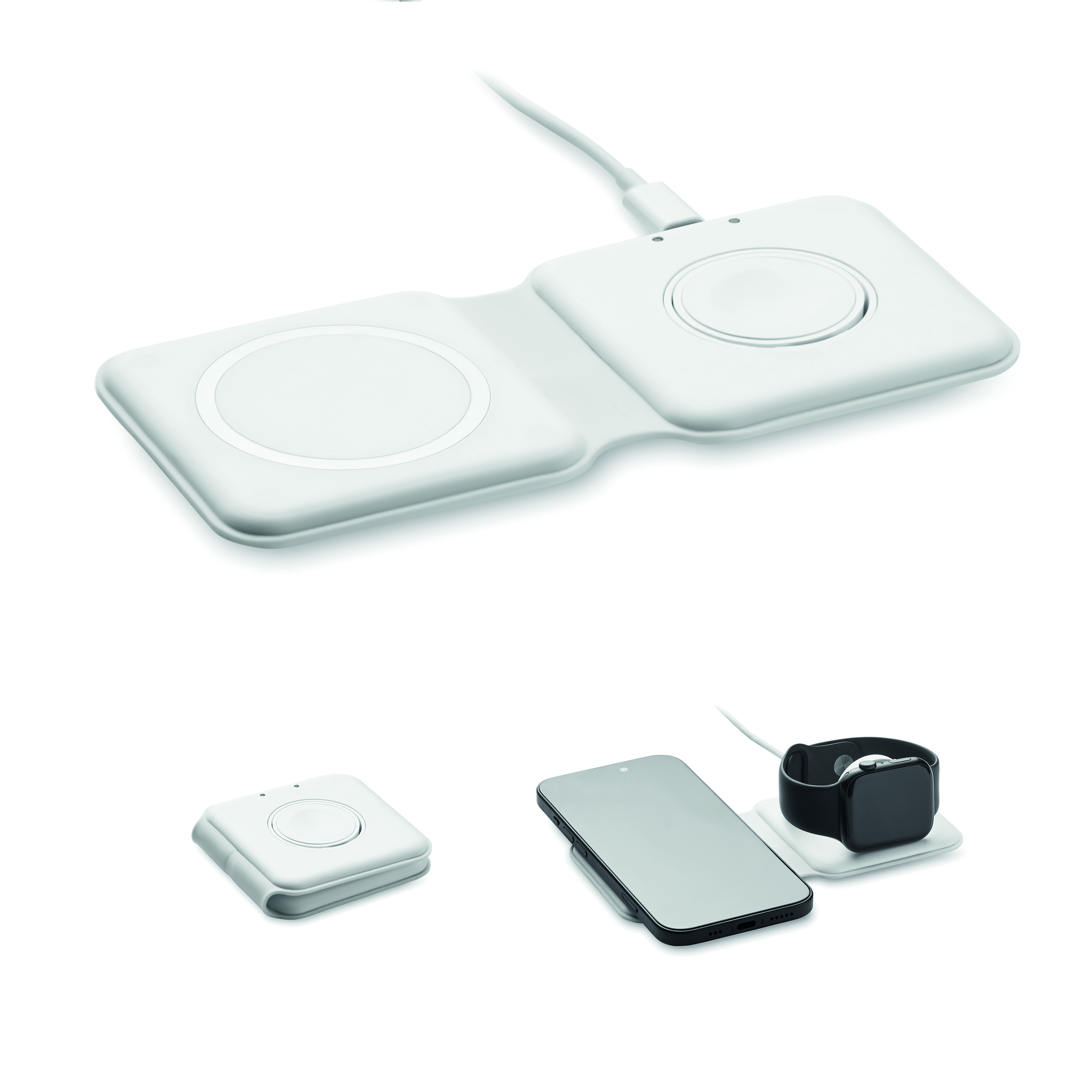 Chargeur sans fil pliable 2 en 1 15W