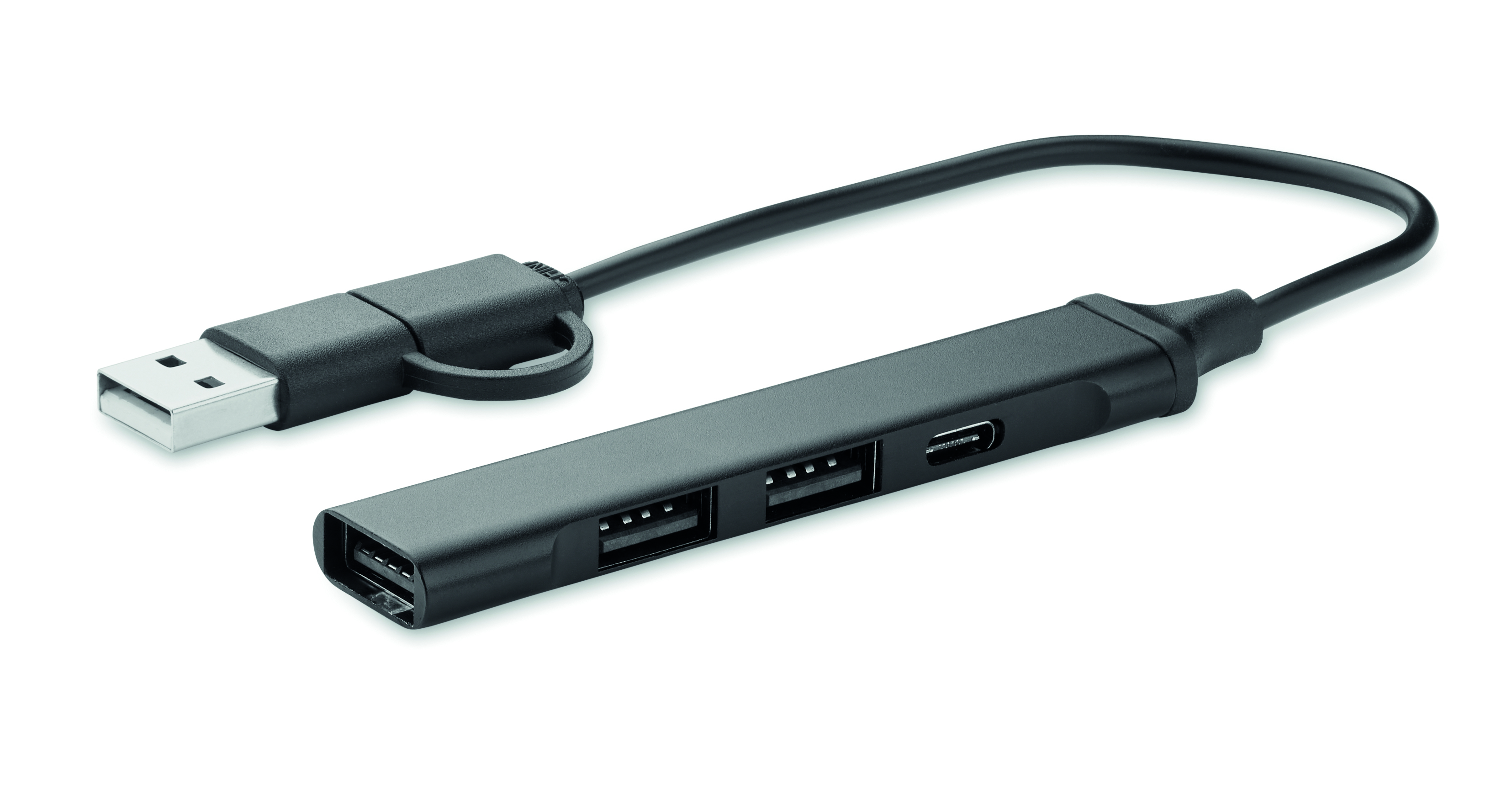 Hub USB 4 ports aluminium recyclé 19 cm
