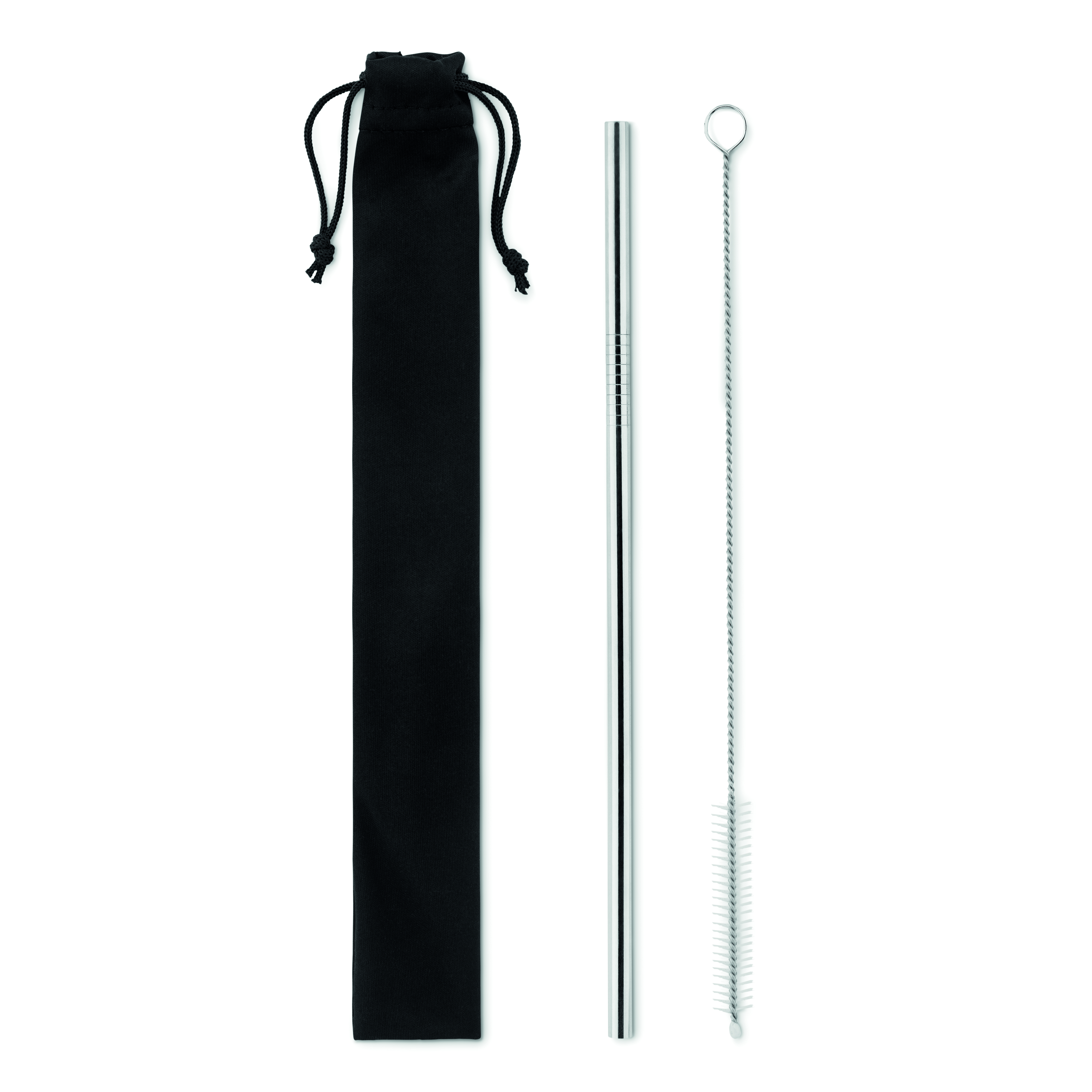 Réutilisable en acier inoxydable paille et brossettes avec pochette microfibre