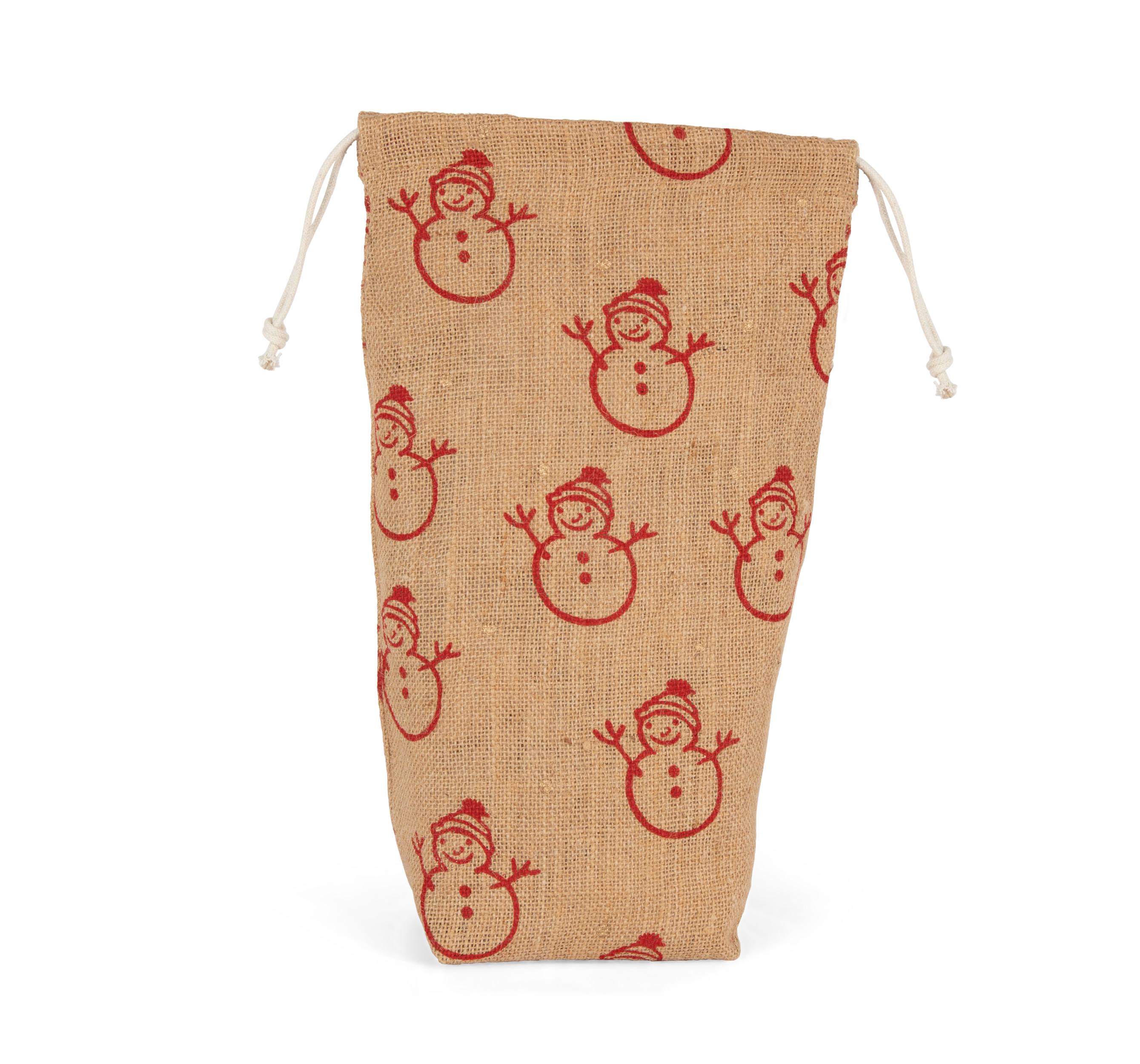 Porte-bouteille avec motifs de Noël en jute