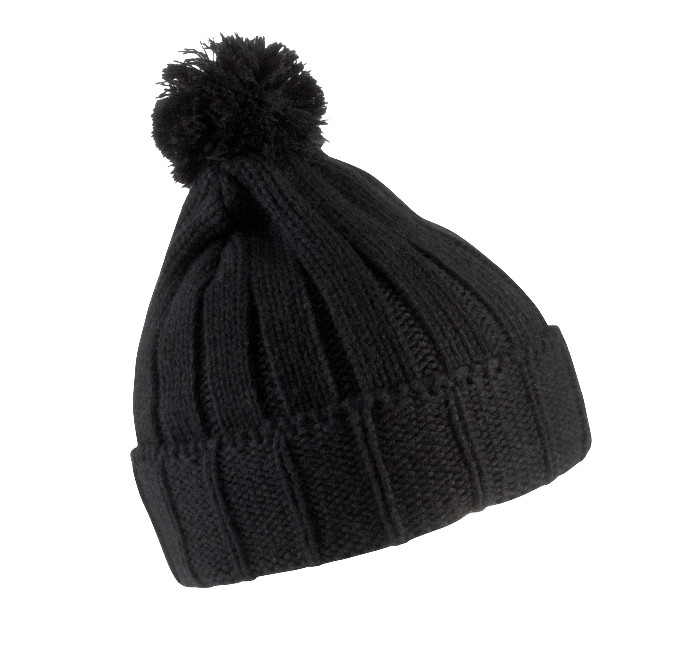 Bonnet à pompon avec revers en acrylique