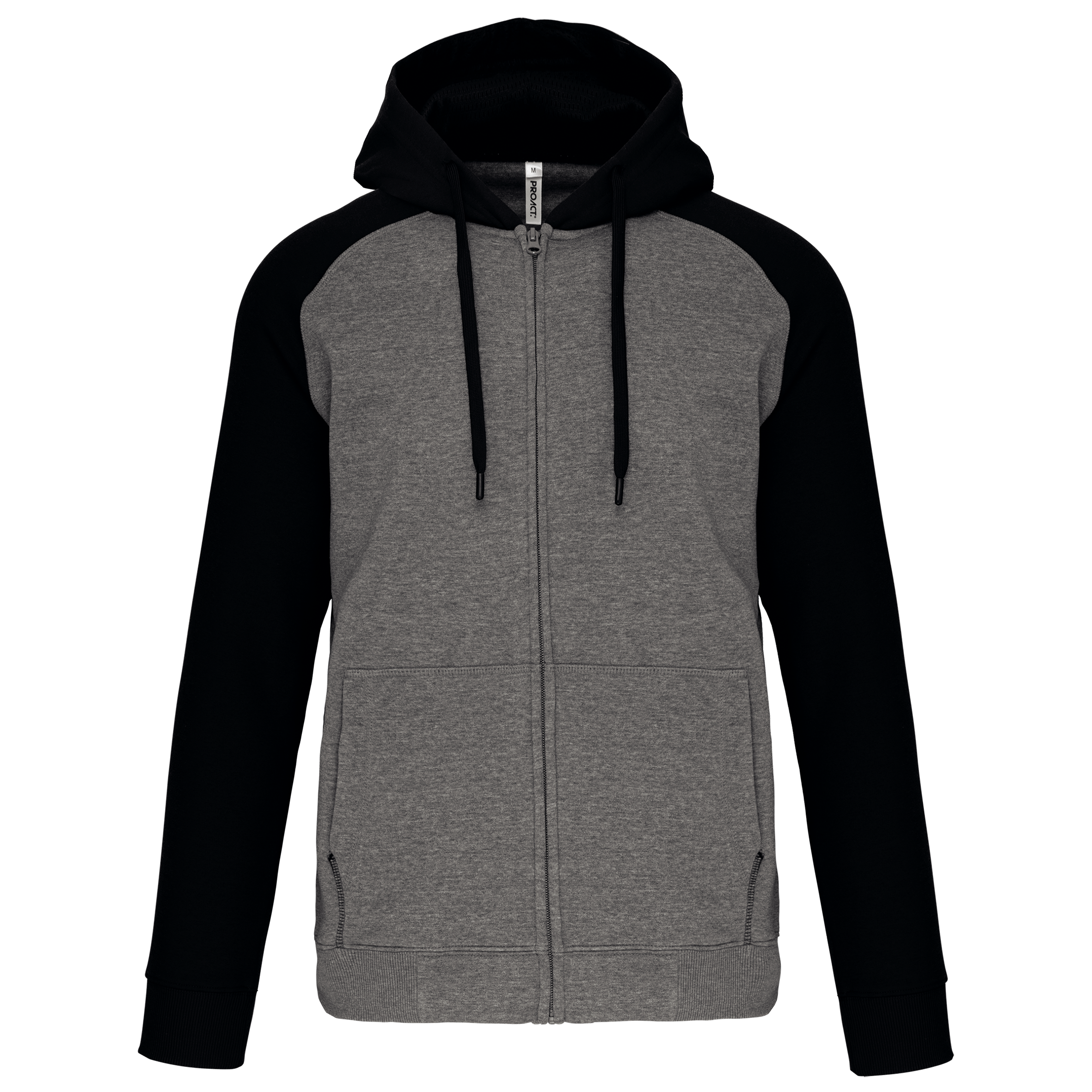 Veste molleton zippée capuche bicolore en polyester/coton - Unisexe