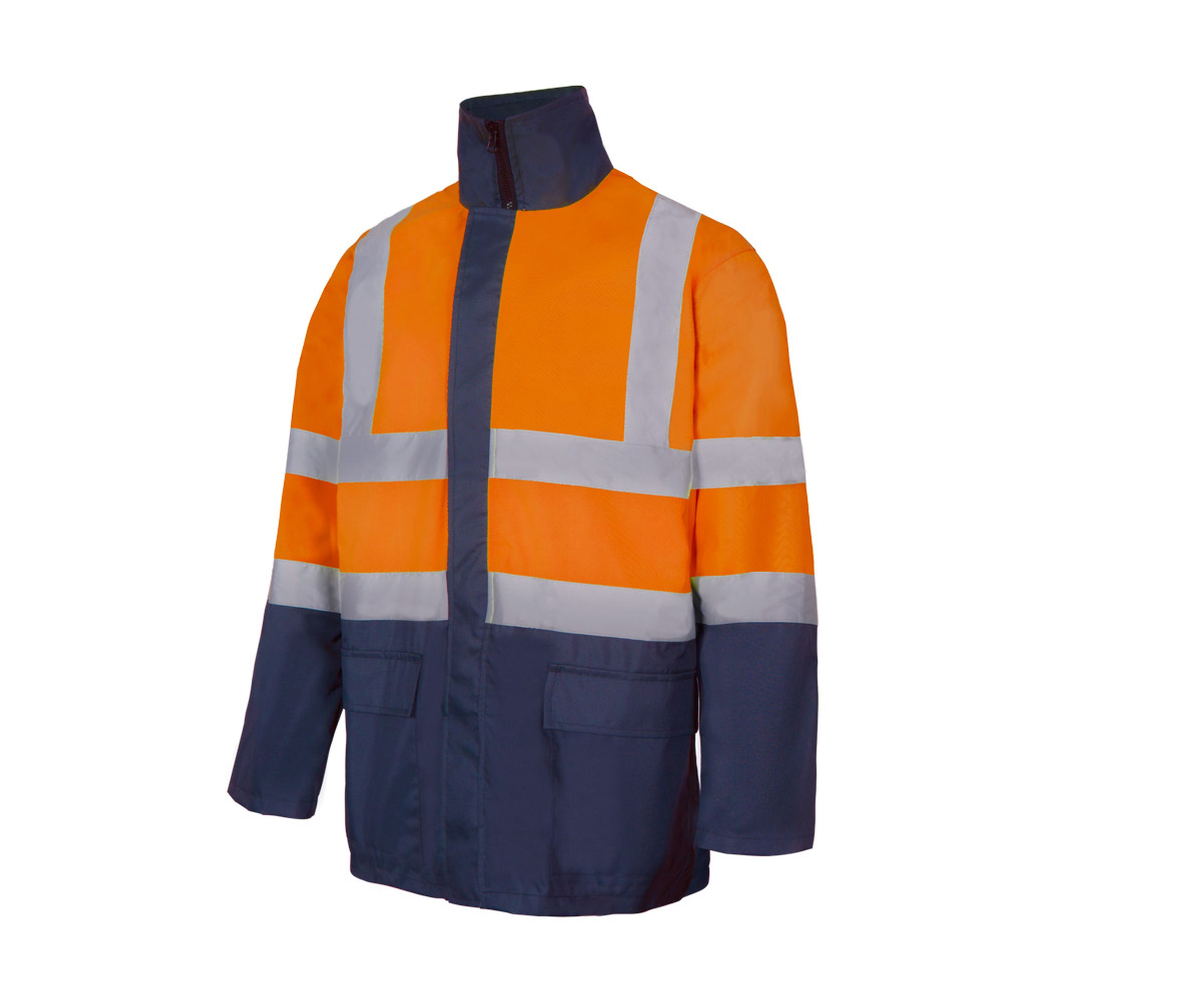 Parka 4 EN 1 bicolore haute visibilité en polyester - Unisexe