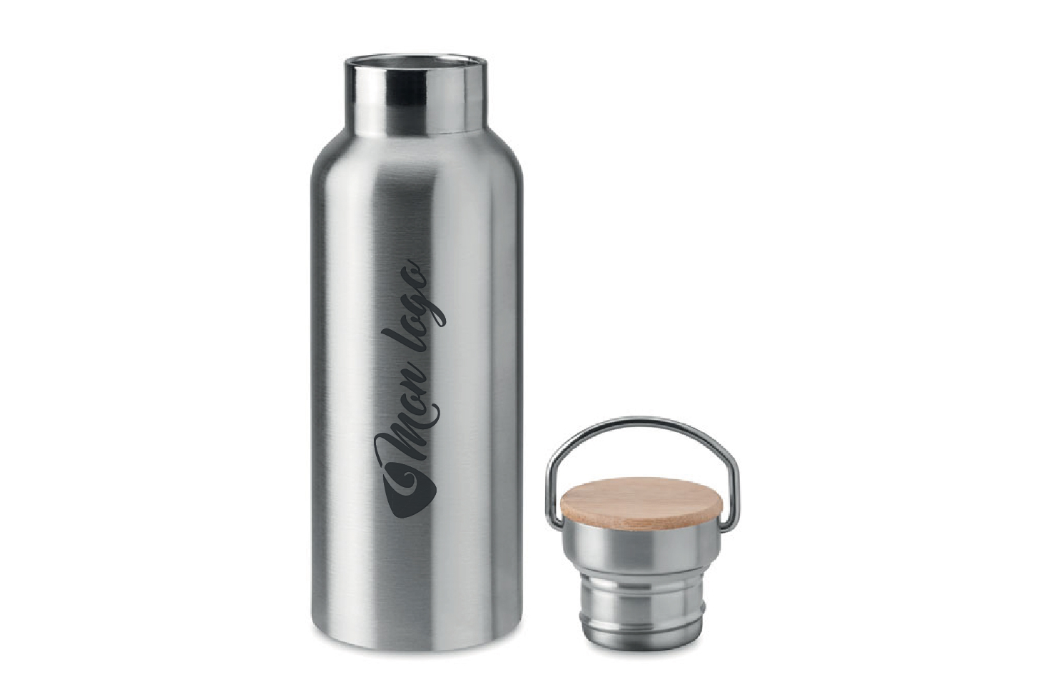 Bouteille isotherme en inox avec couvercle en bambou 750 ml - PrintFabrik  Matériel et Articles pour la sublimation