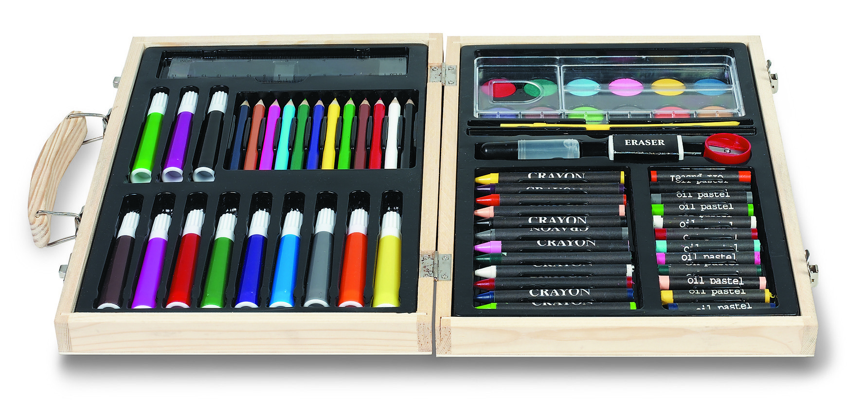 Etui de peinture 66 pièces coffret en bois