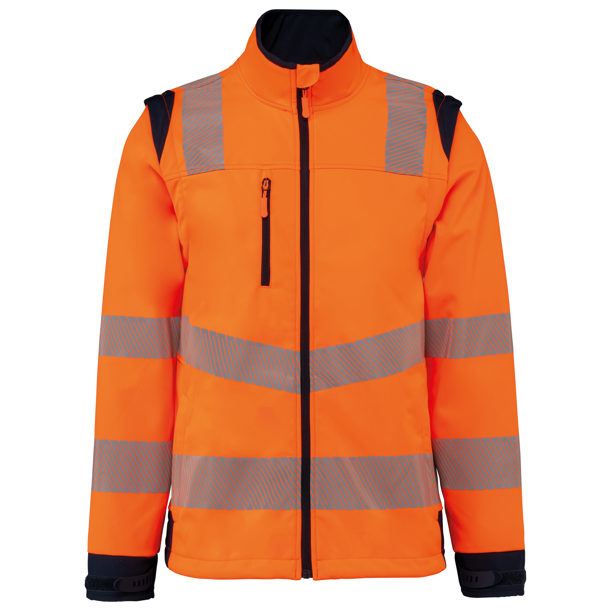 Veste softshell de sécurité recyclée avec manches détachables - Unisexe