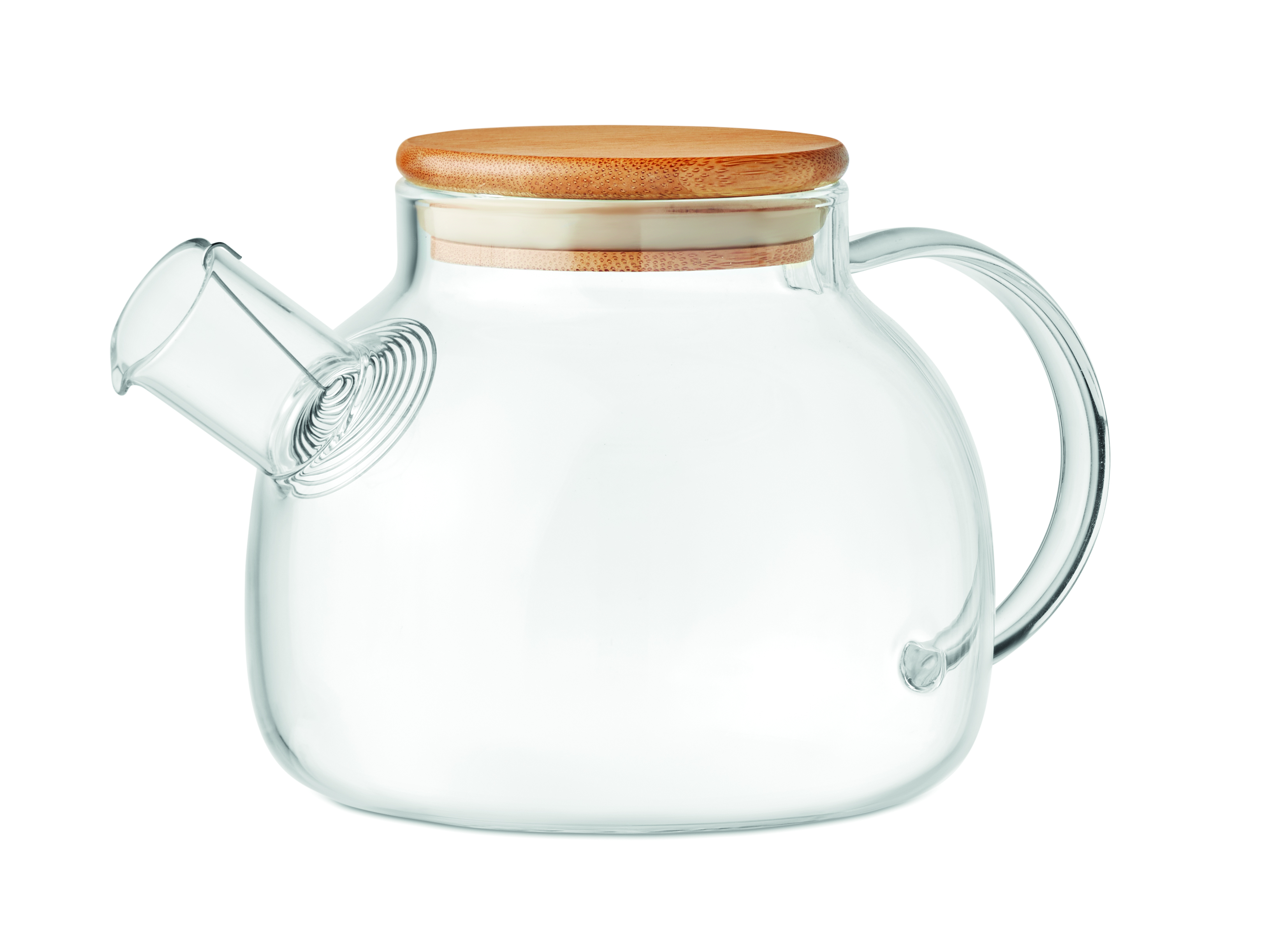 Théière en verre borosilicaté 850 ml avec infuseur inox et couvercle bambou