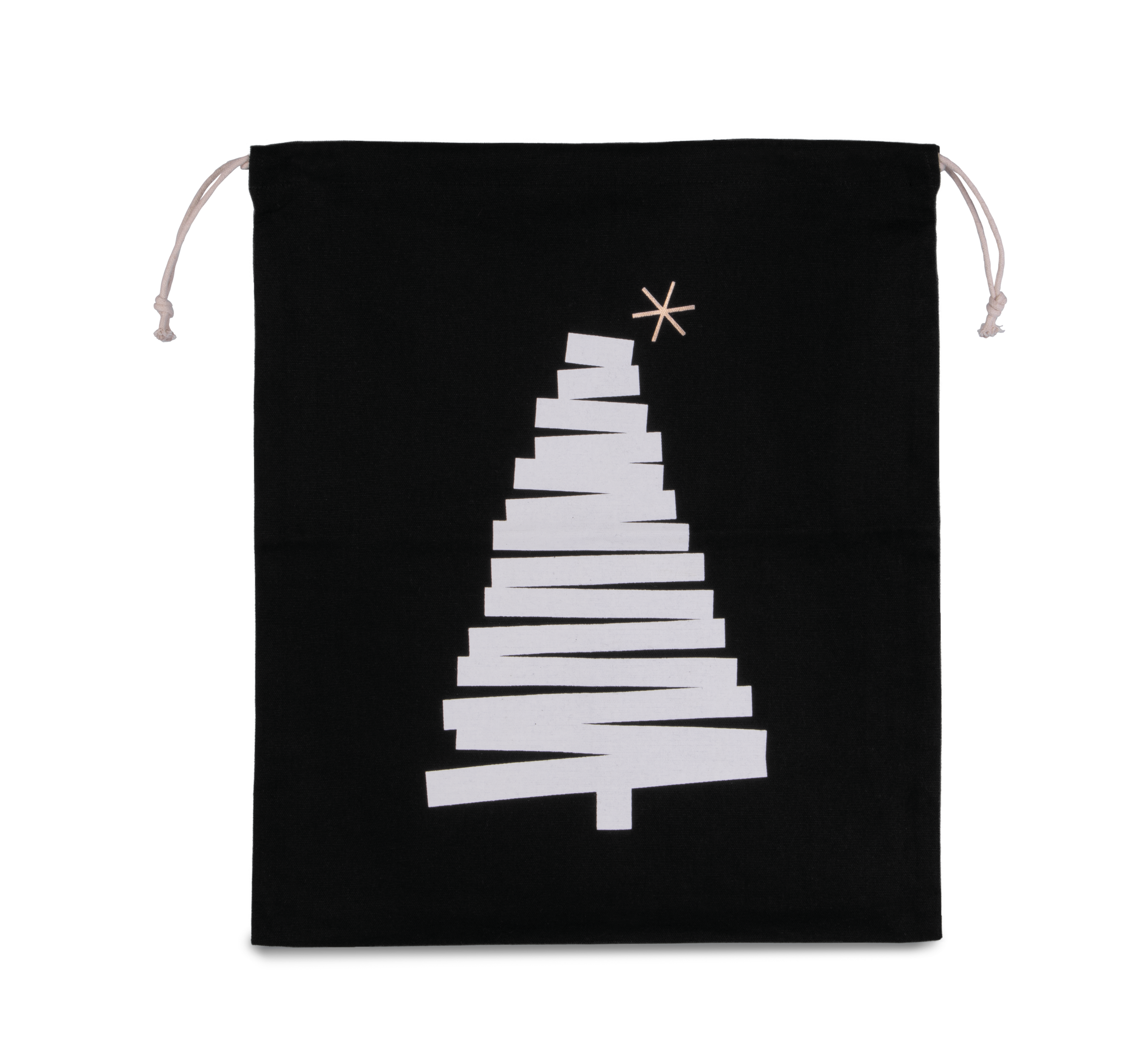 Sac coton à cordon motif sapin en coton