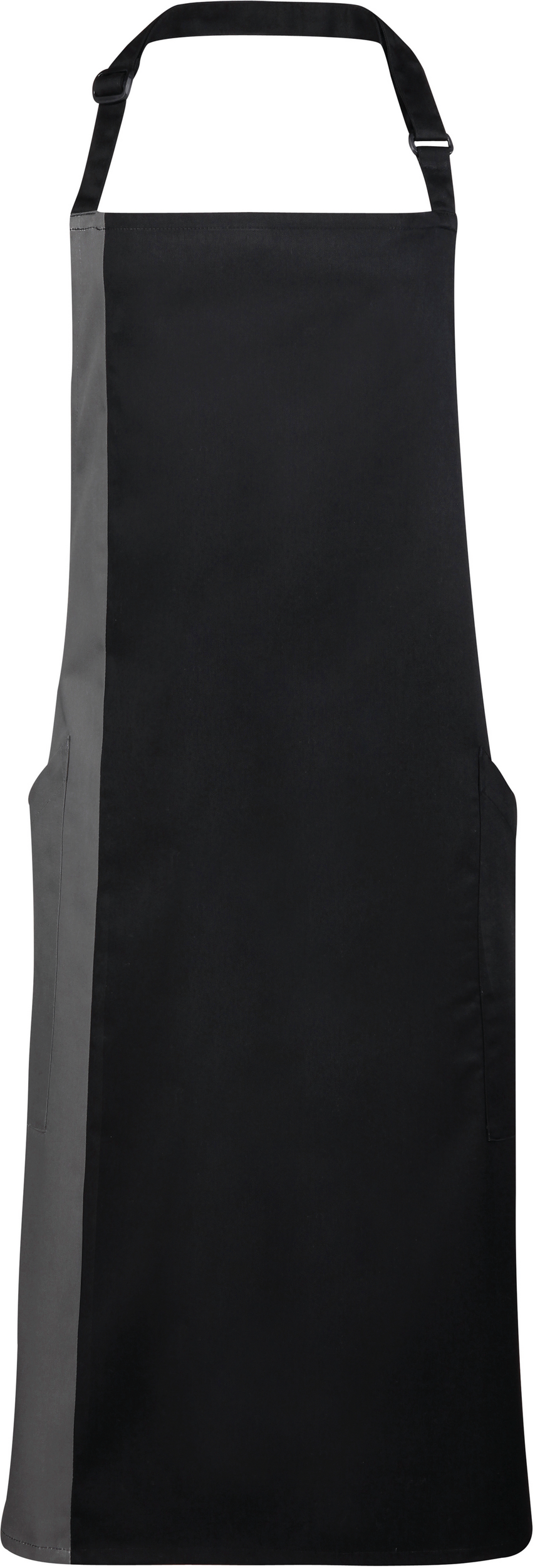 Tablier à bavette bicolore en polyester/coton