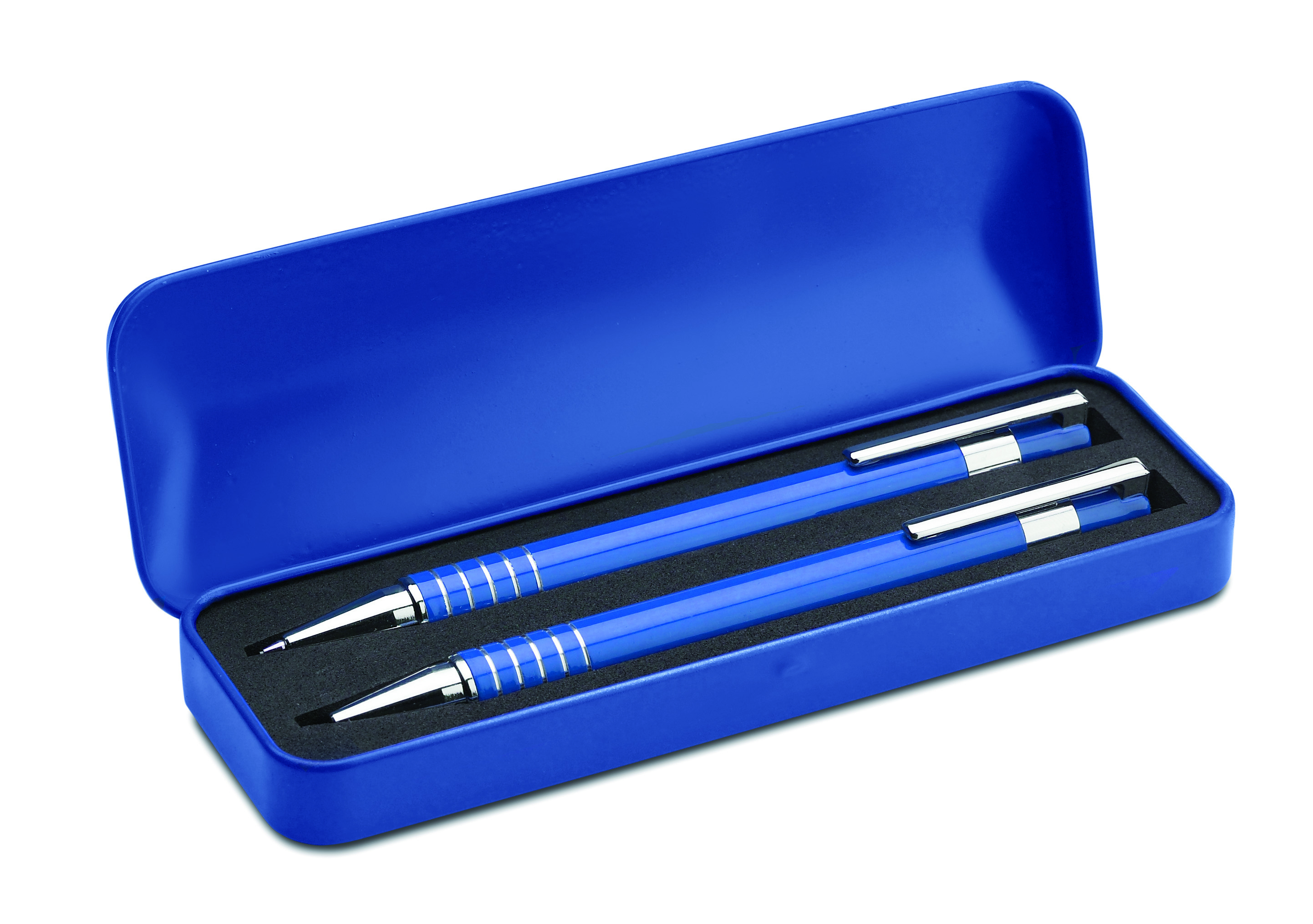 Set stylo bille et portemine aluminium étui métal