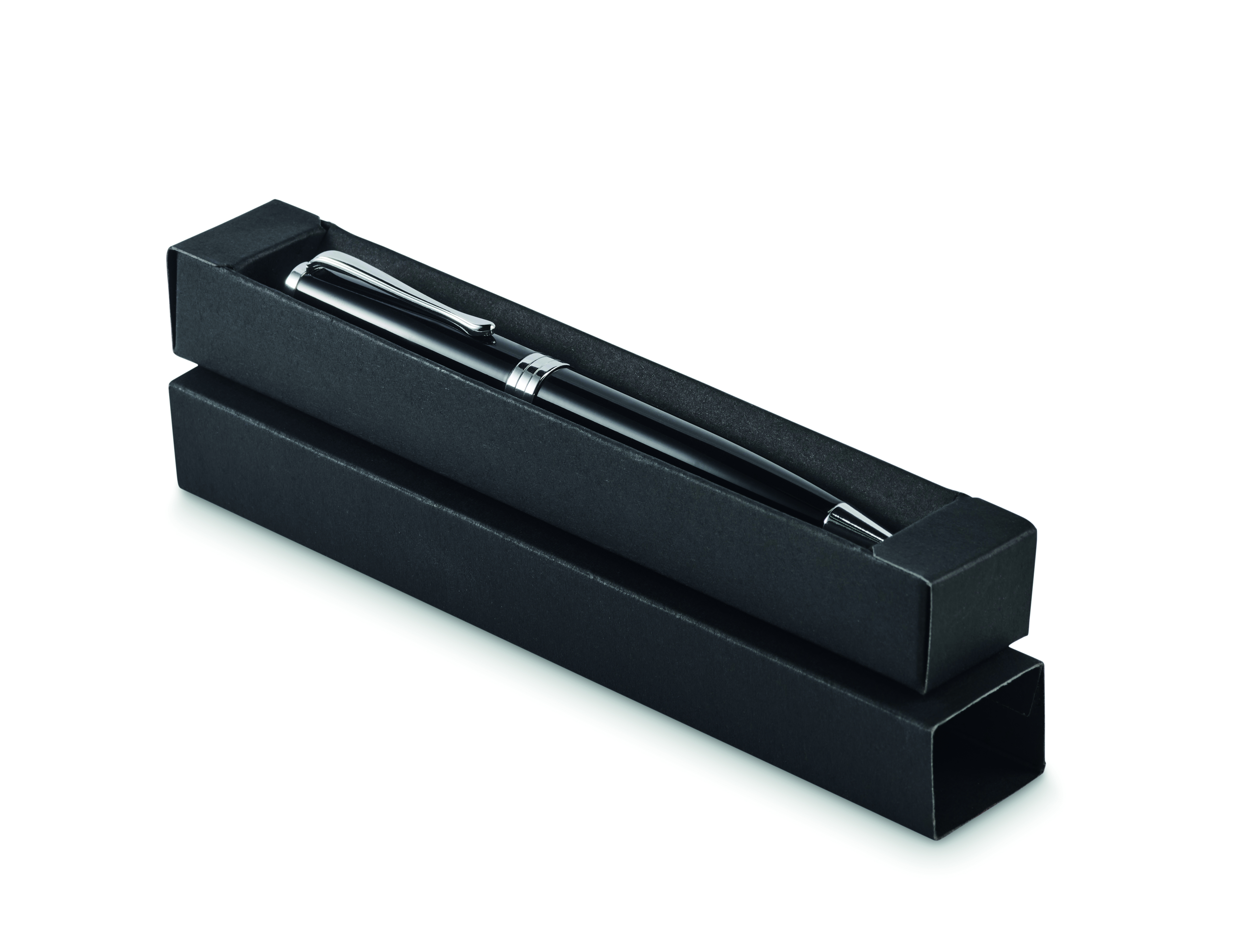 Stylo bille twist acier inoxydable recyclé avec boîte