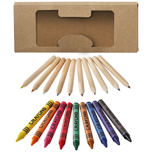 Kit crayons et crayons gras colorés Lucky