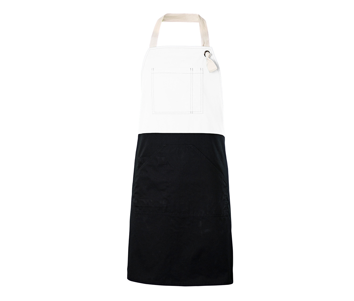 Tablier bicolore en polyester/coton - Unisexe