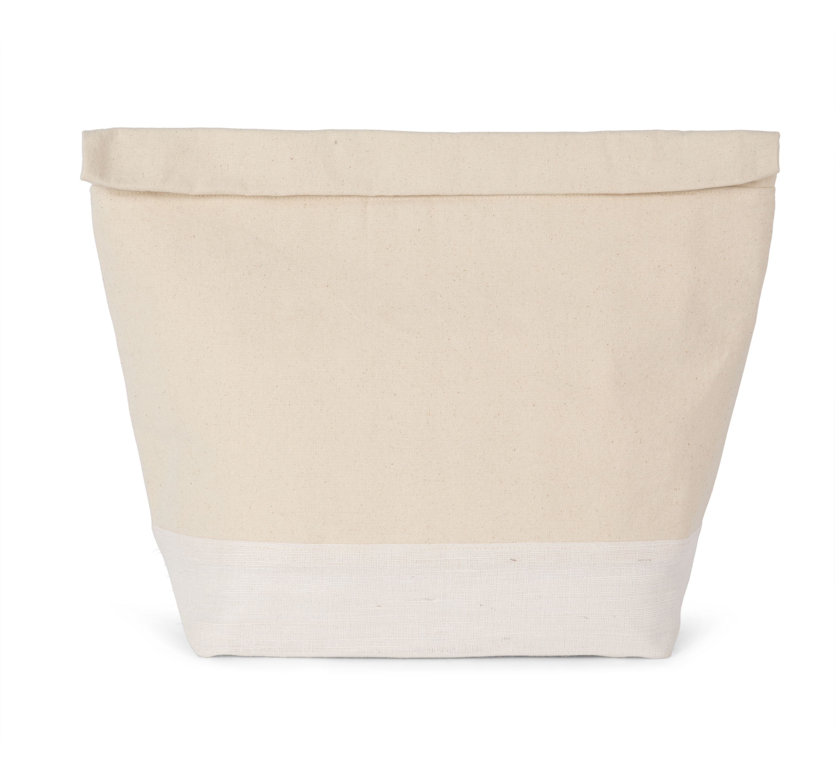 Sac isotherme avec fermeture à enroulement en coton