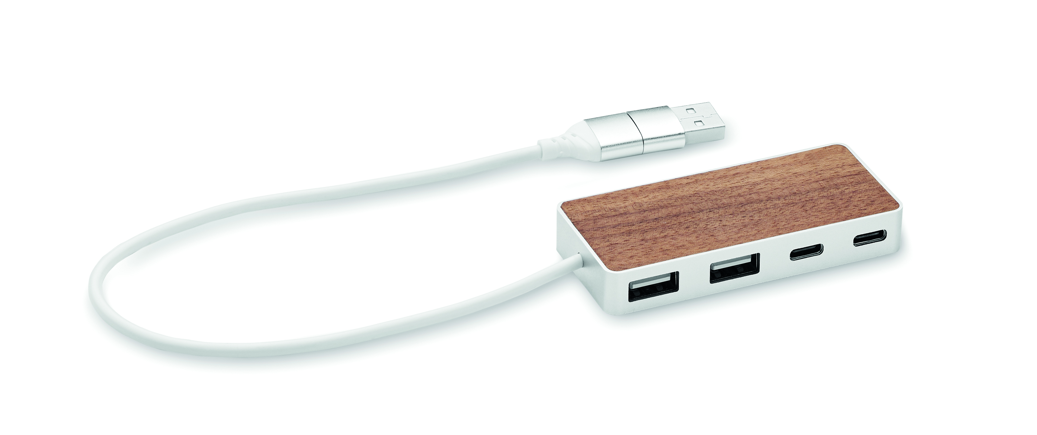 Hub USB 4 ports en aluminium recyclé 27,5 cm