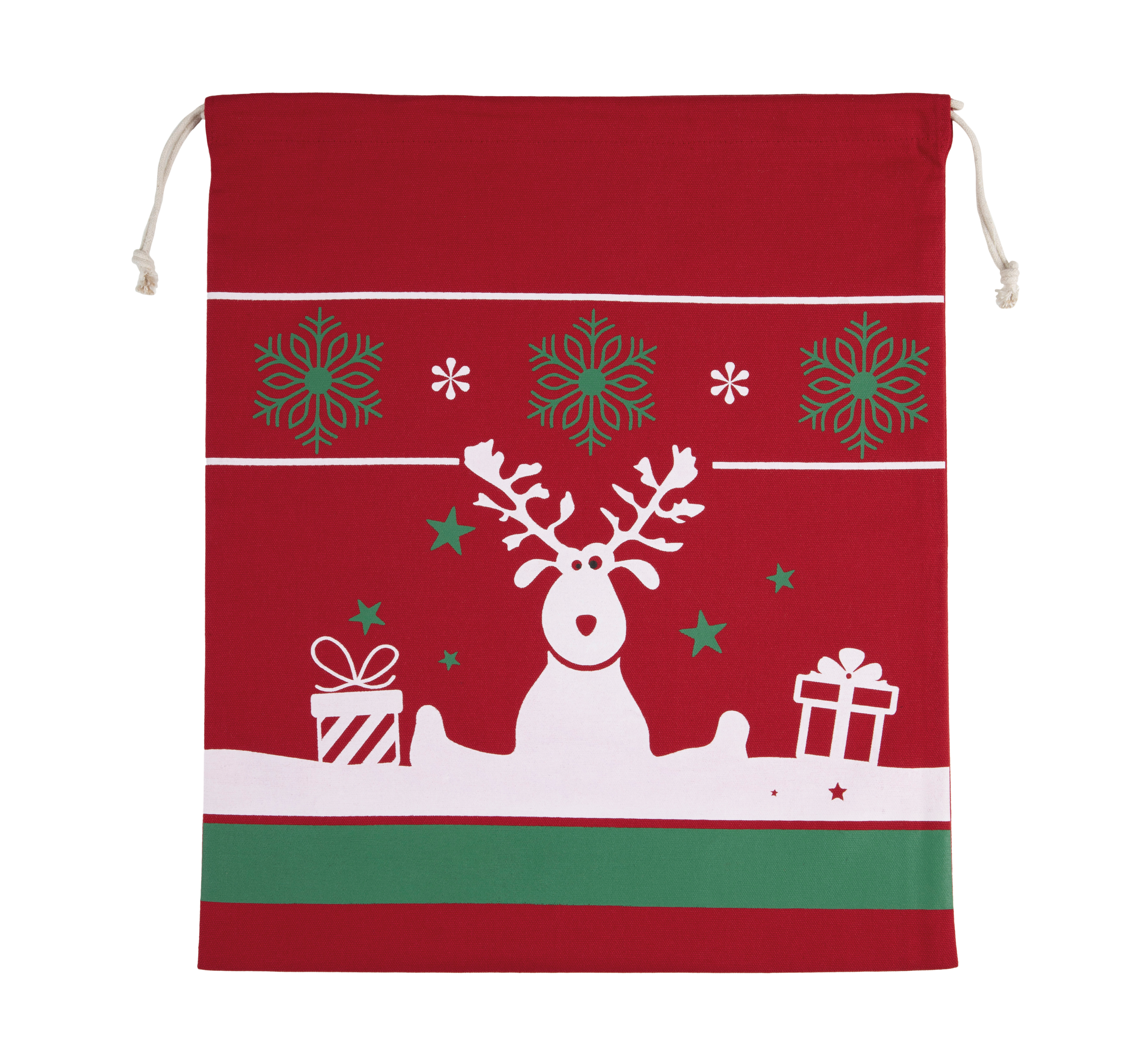 Sac avec cordon motifs de Noël en coton