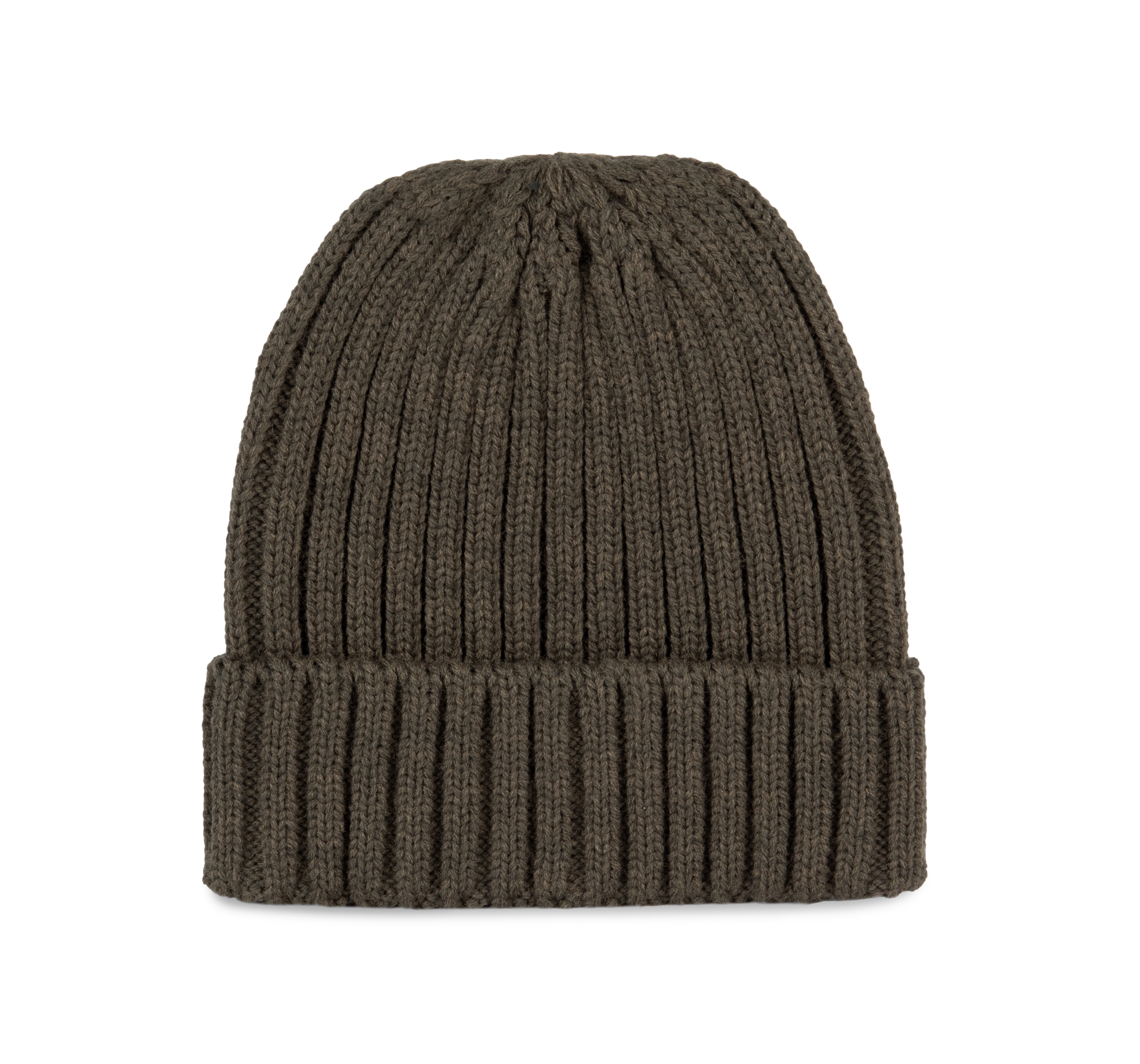 Bonnet à double côte et revers en polyester recyclé