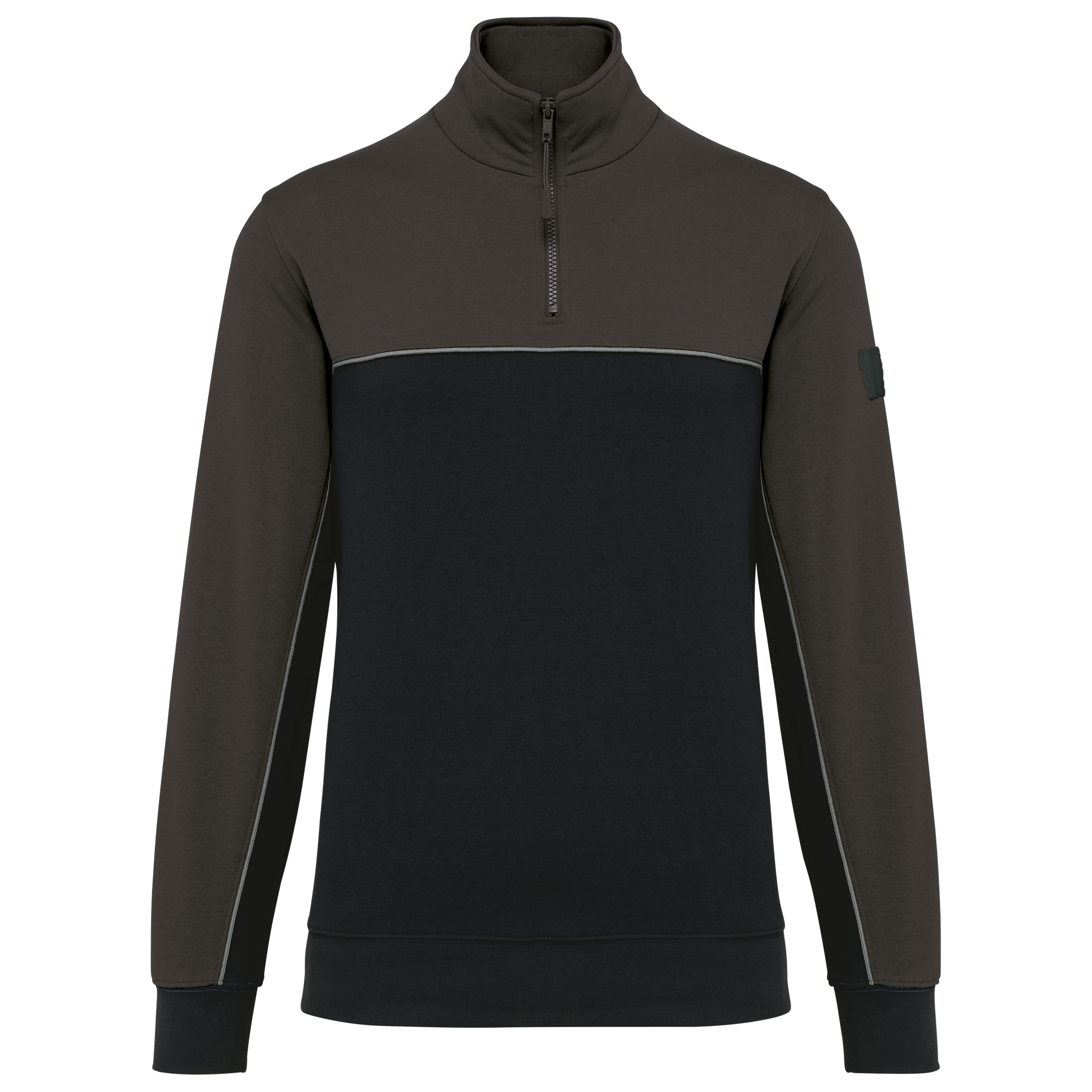 Sweat-shirt écoresponsable col zippé en coton/polyester - Unisexe