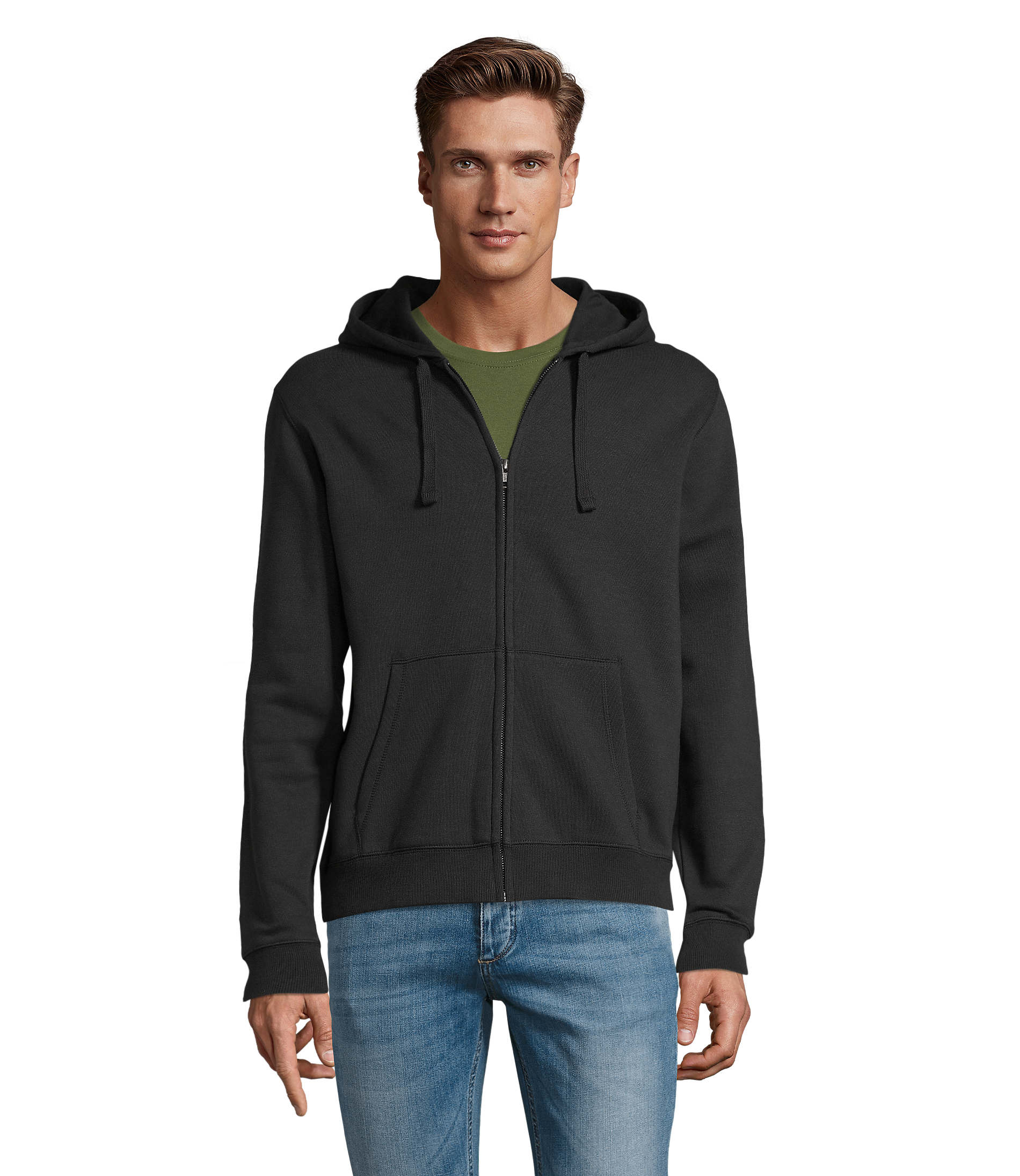 Sweat-shirt zippé Spike Hood en polycoton - Homme