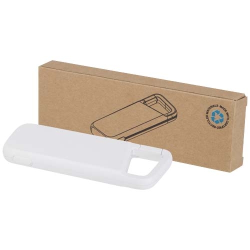 Batterie externe Alkes de 5 000 mAh et 12 W en plastique recyclé résistante à l’eau avec mousqueton personnalisable