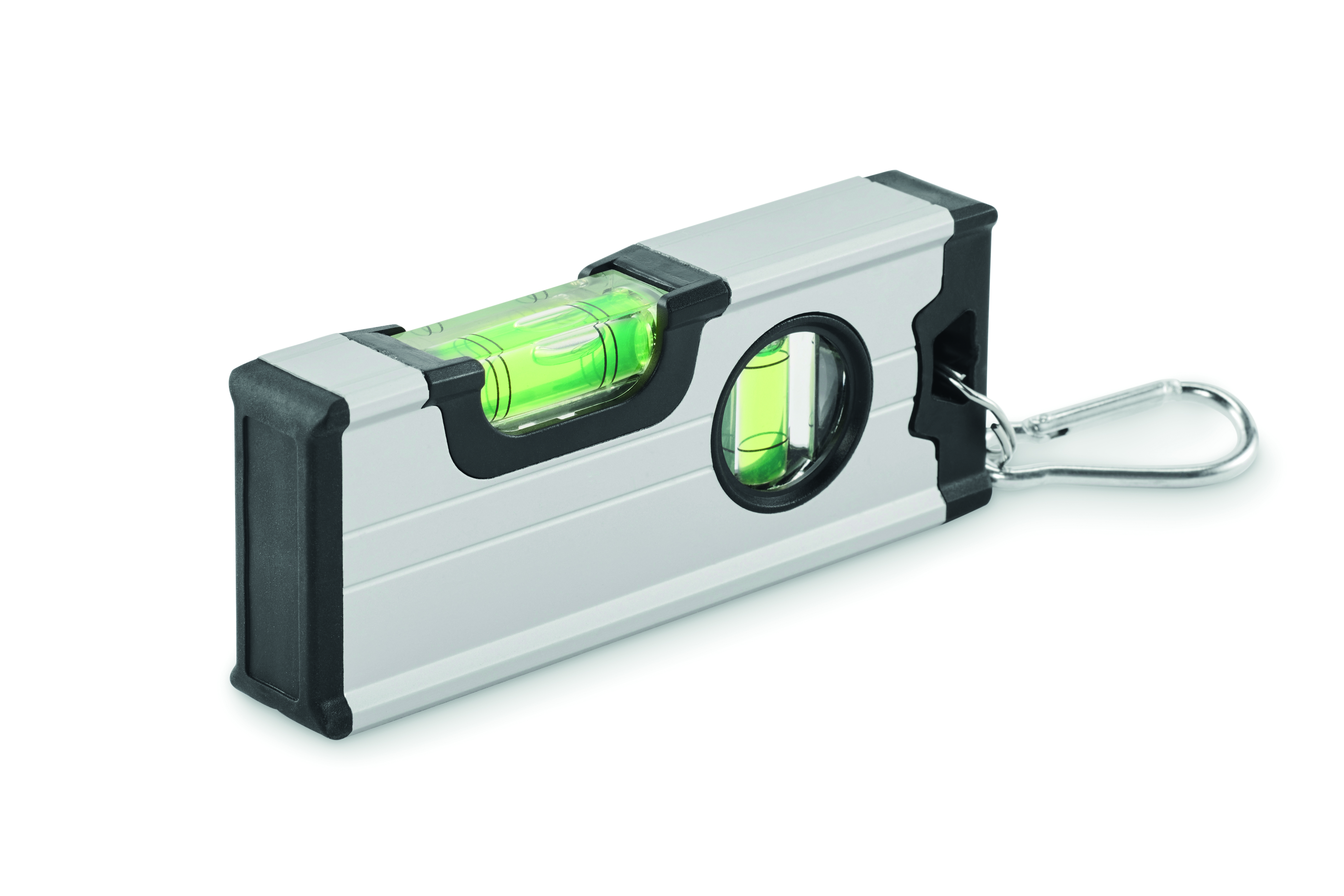 Mini niveau magnétique en aluminium avec mousqueton