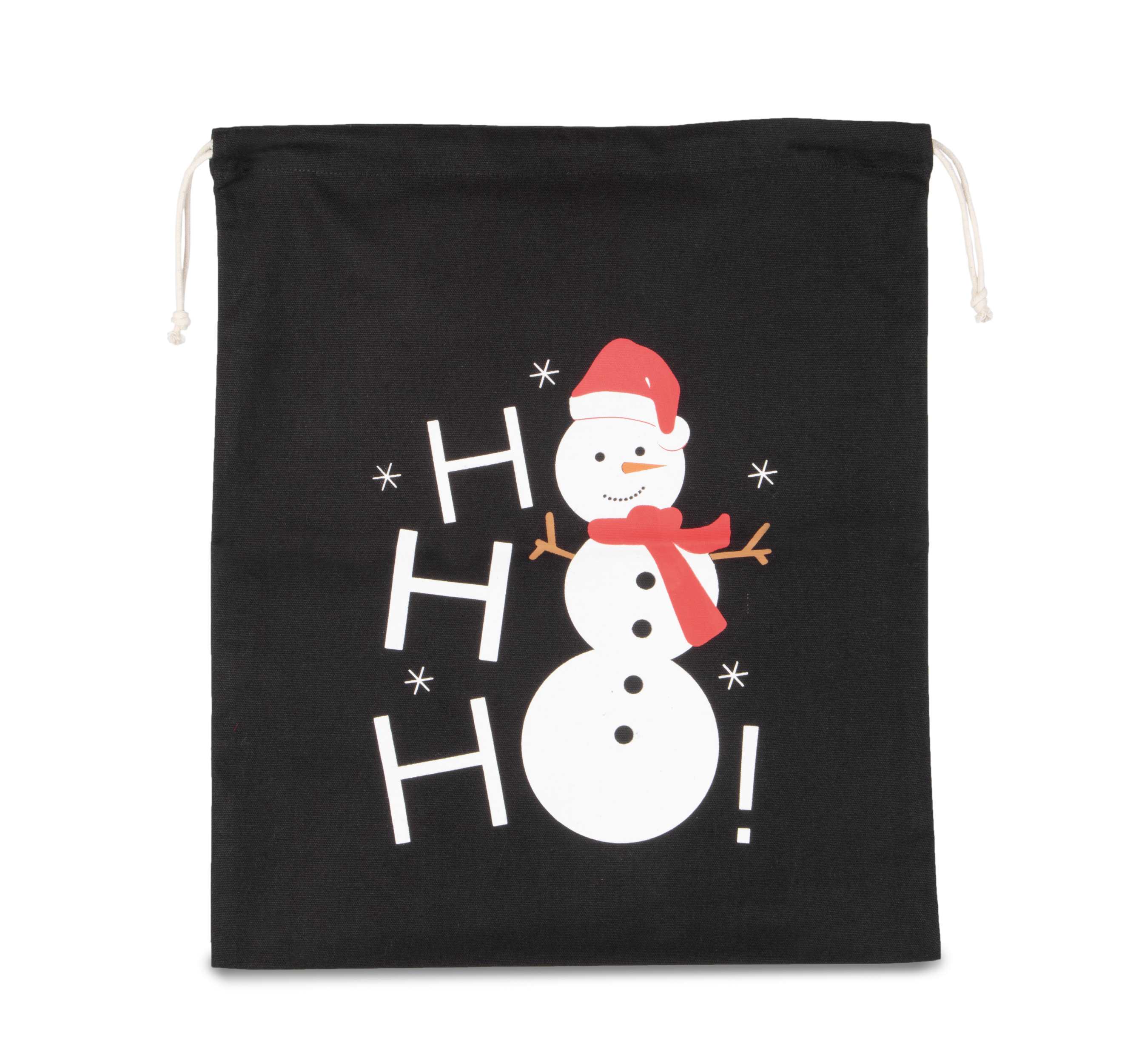 Sac coton à cordon motif bonhomme de neige en coton