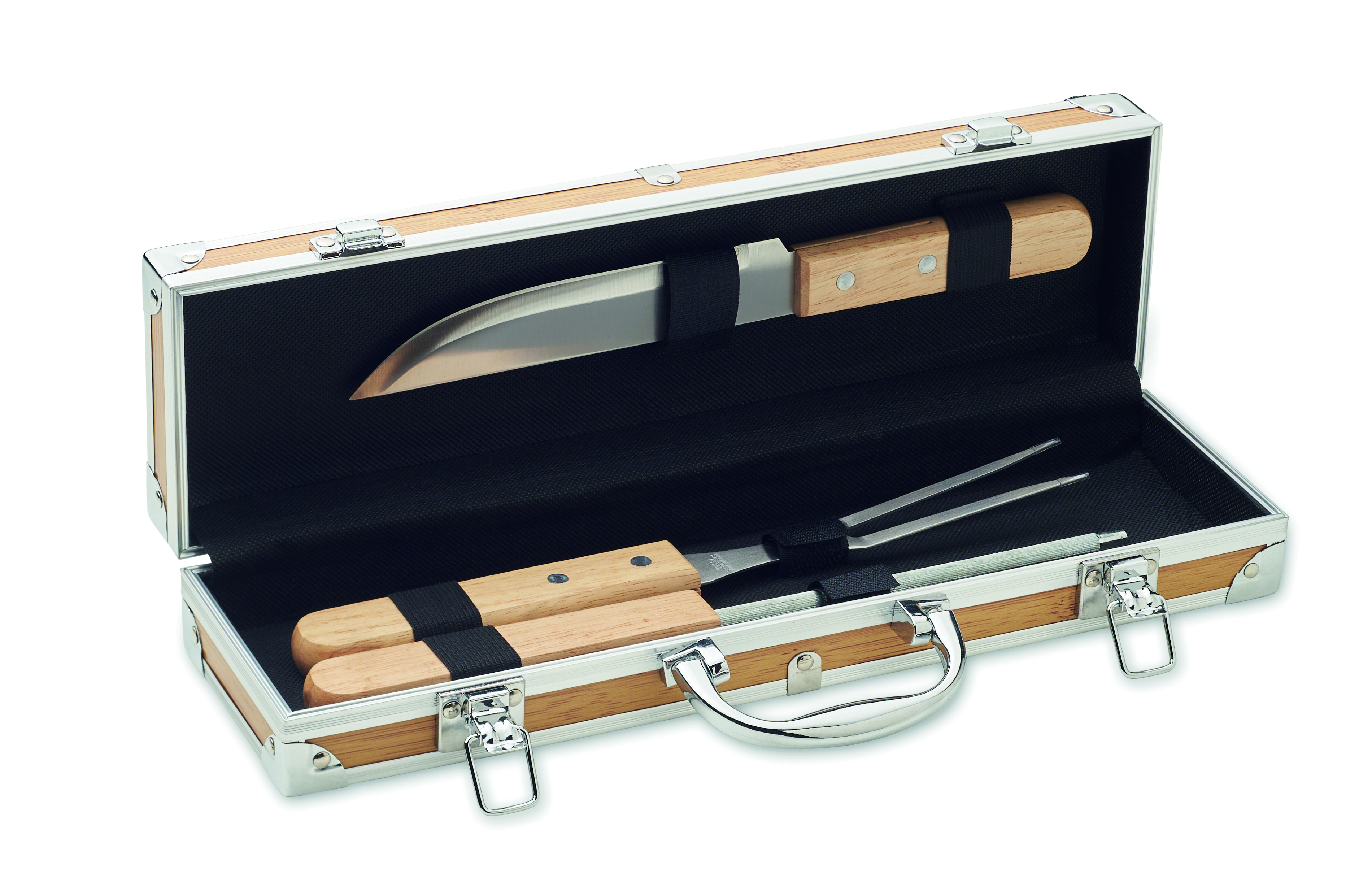 Set ustensiles barbecue en acier inoxydable