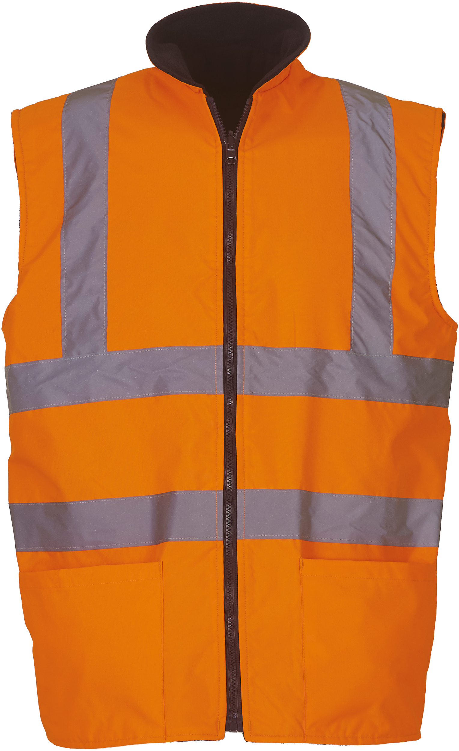 Bodywarmer réversible haute visibilité en polyester