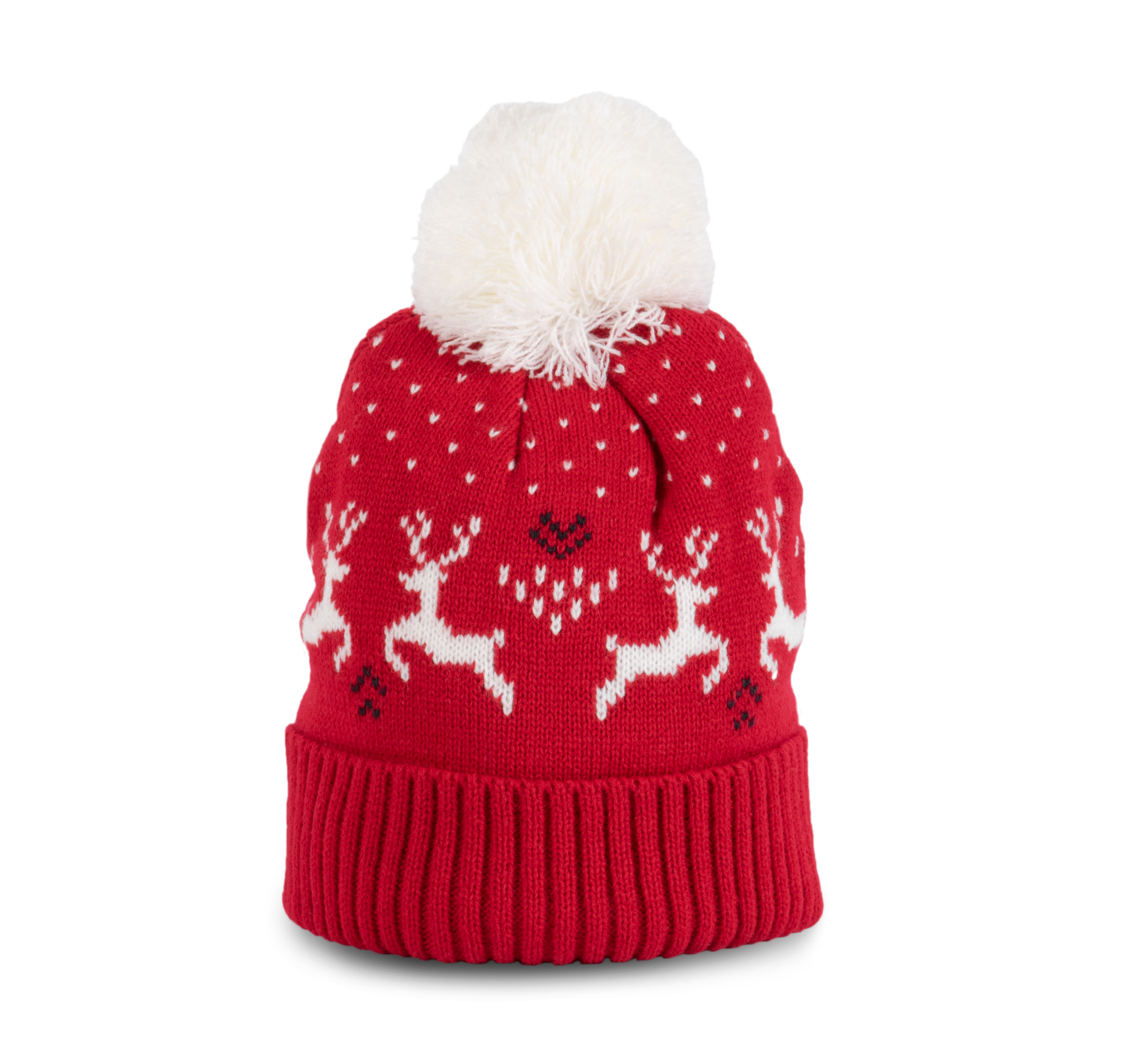 Bonnet de Noël motifs rennes en acrylique