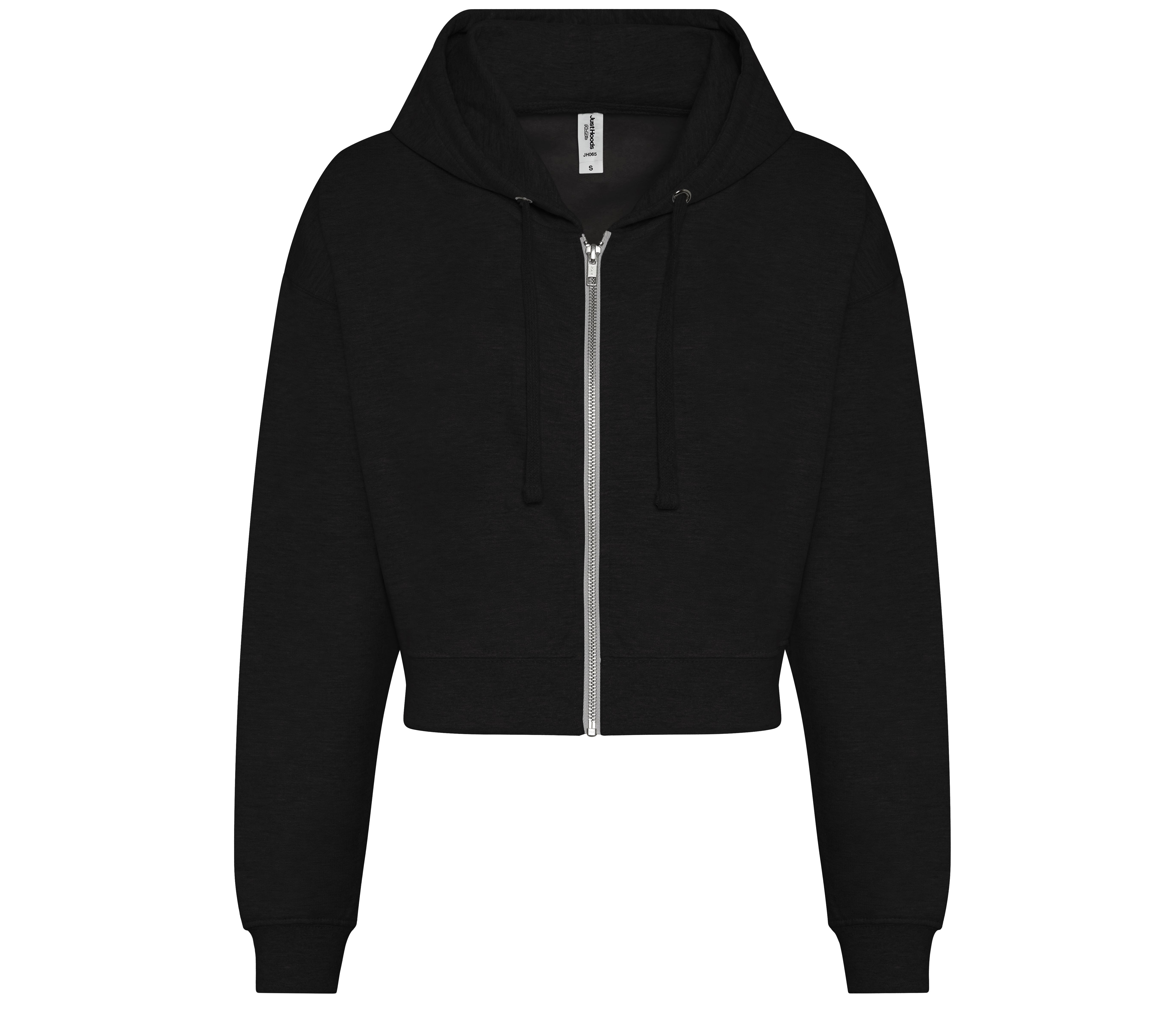 Sweat-shirt zippé à capuche crop JH065 en polycoton - Femme