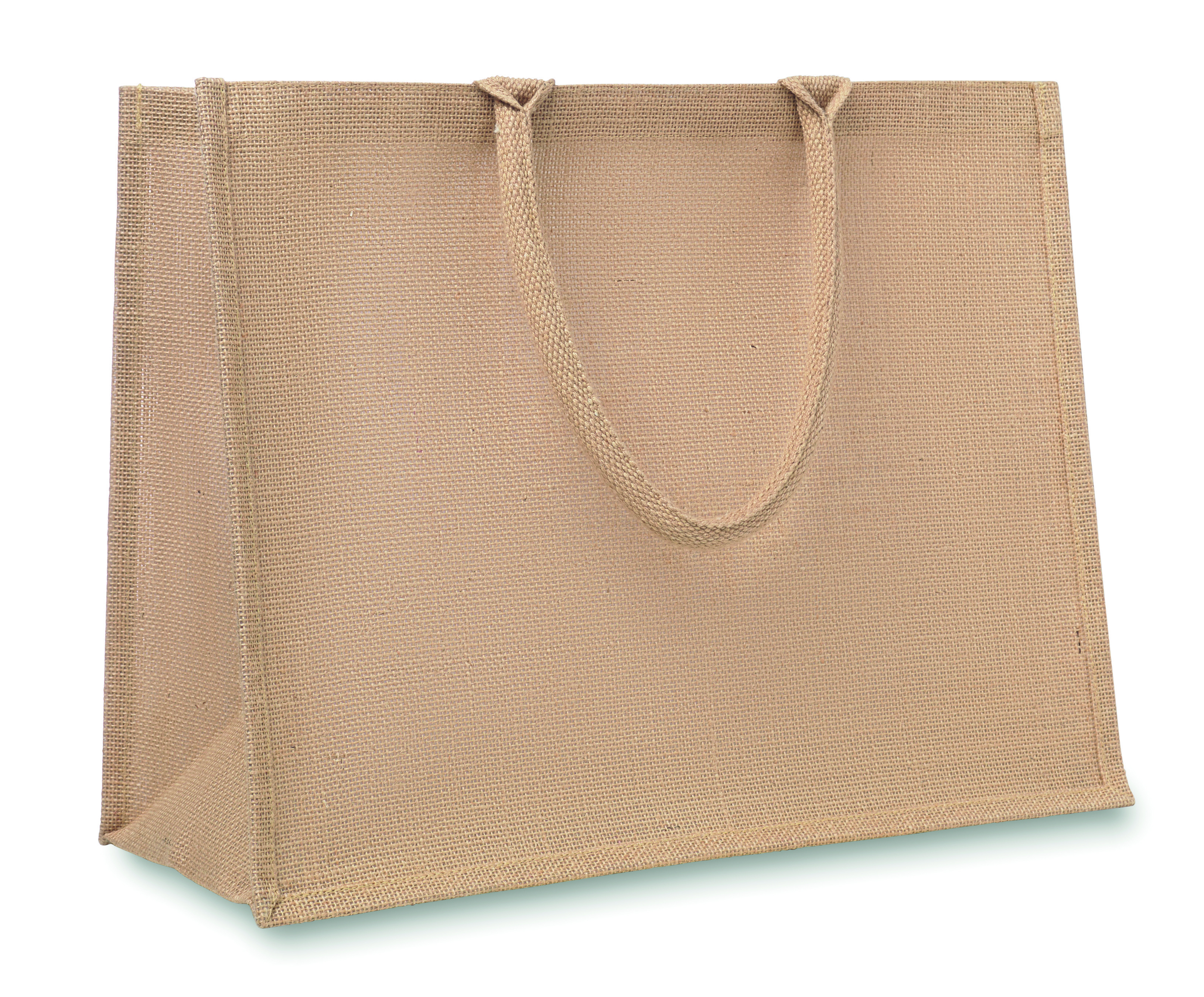 Laminé à anses en coton renforcé sac shopping en jute