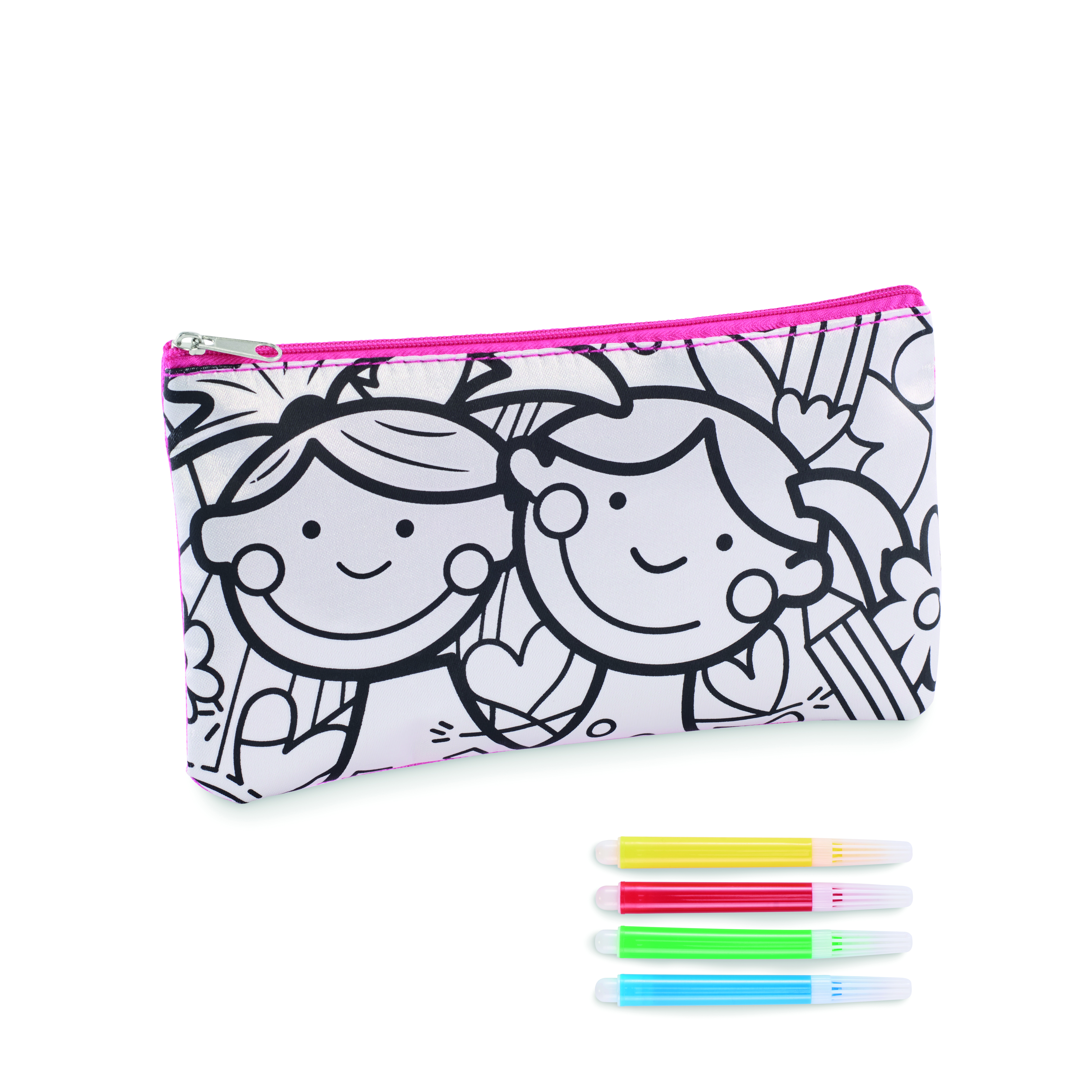 Trousse à crayons en polyester 600D avec feutres