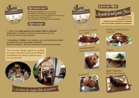 menu de restaurant imprimé