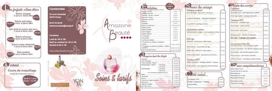 dépliant institut de beaué amazone