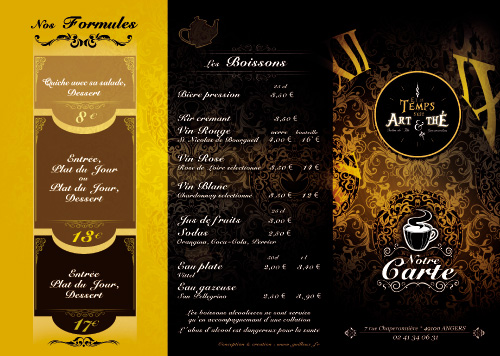 imprimer carte menu de restaurant pas cher