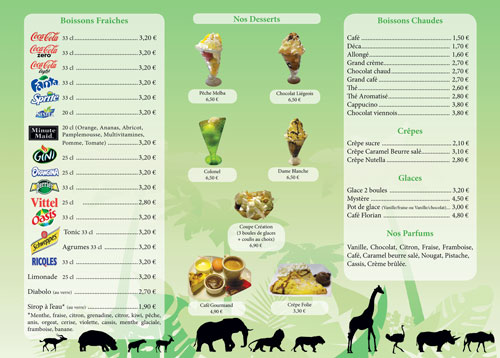 création menu de restaurant