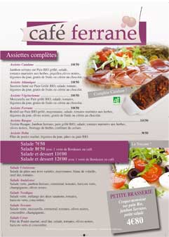menu de restaurant pas cher