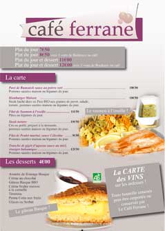 menu de restaurant format original